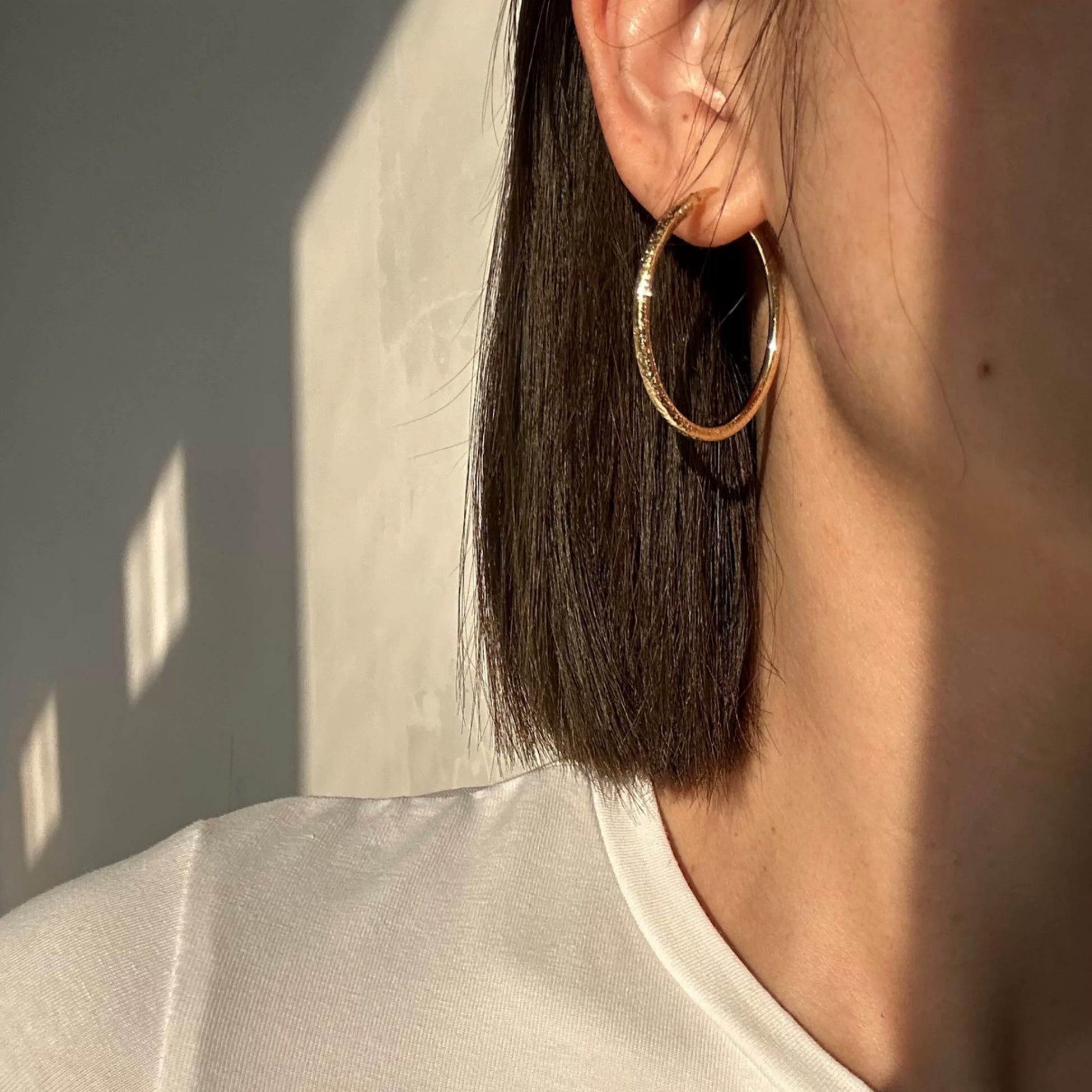 Shimmer Gold Hoops