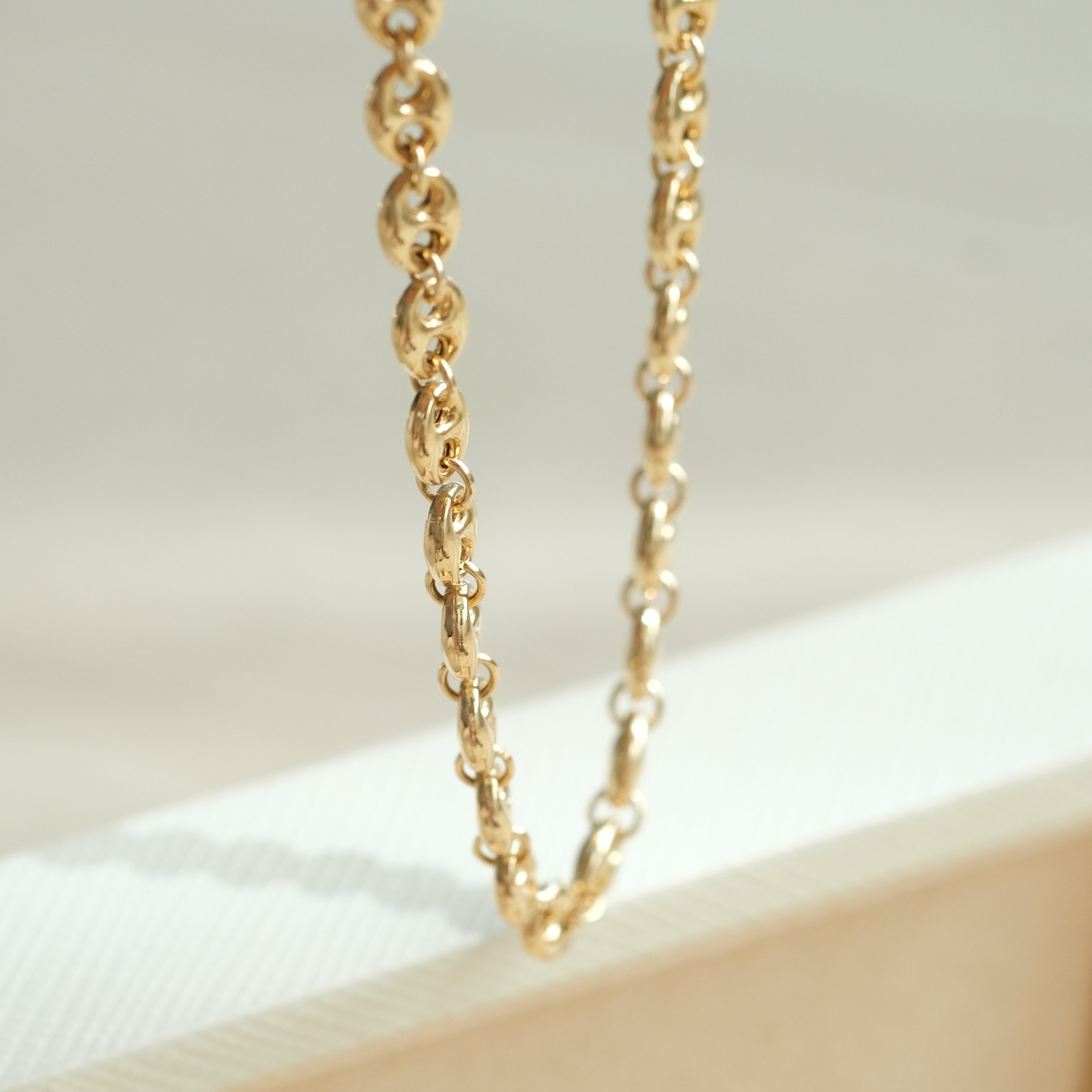 4mm Puffed Anchor Mariner Bracelet