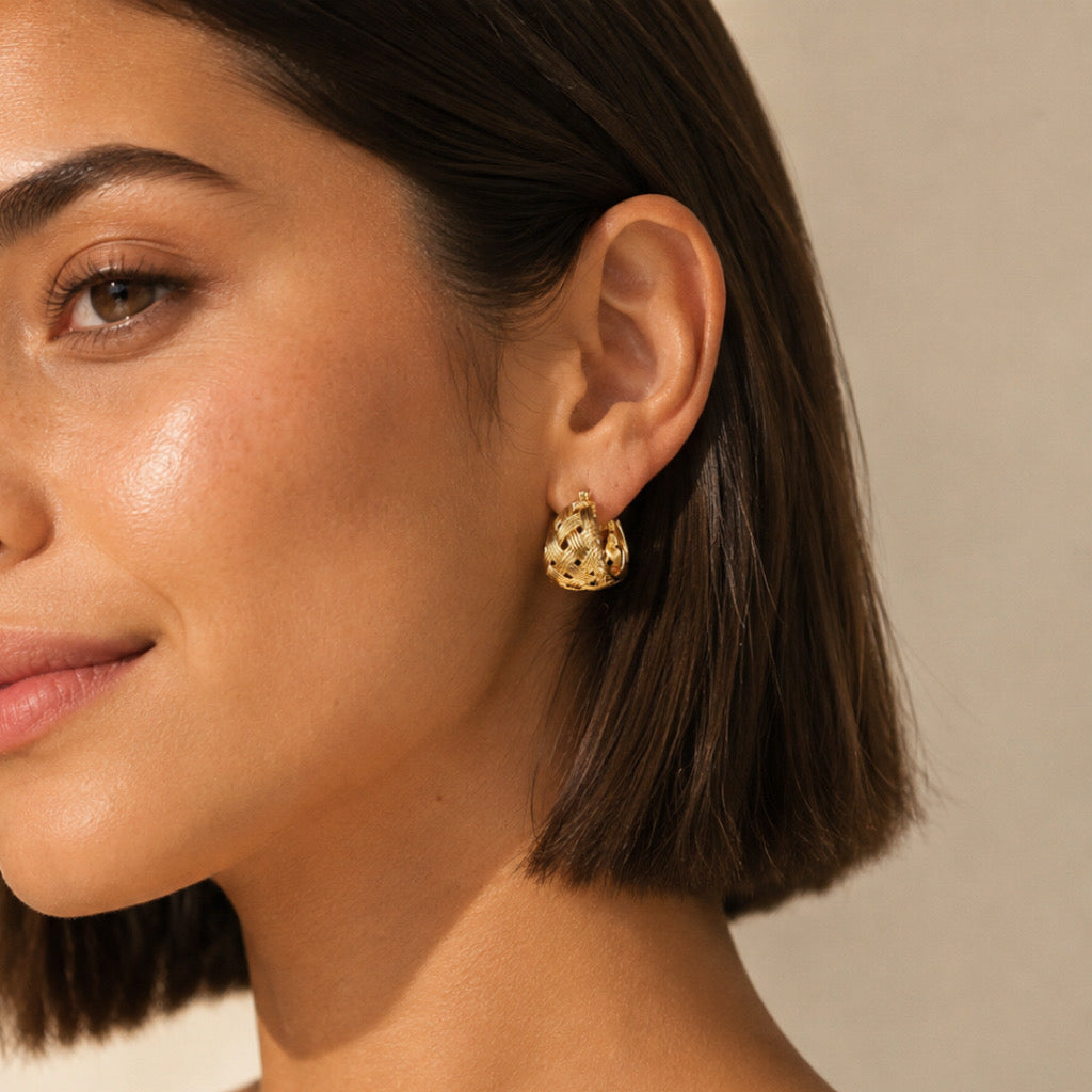 Woven Ball Earrings