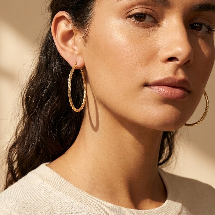 3mm Twist Earring
