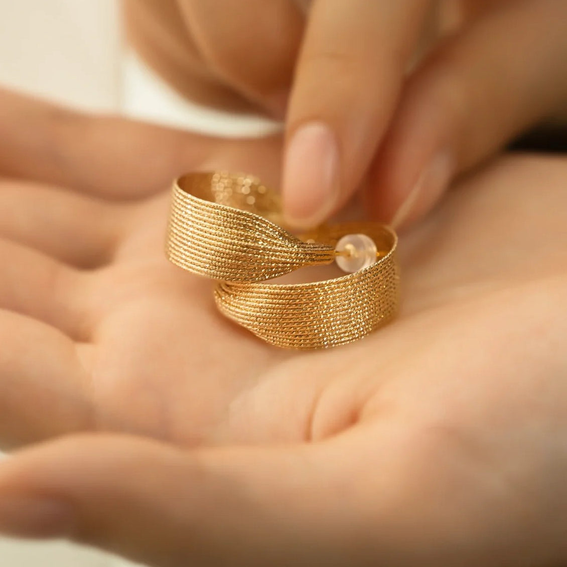 C Shape Sparkle Hoops