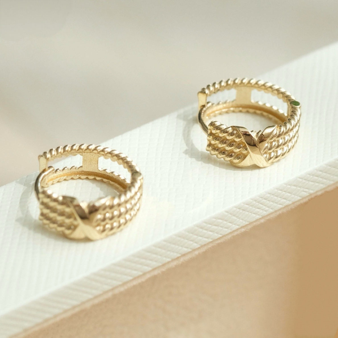 Twist Triple Layer Hoop Earring