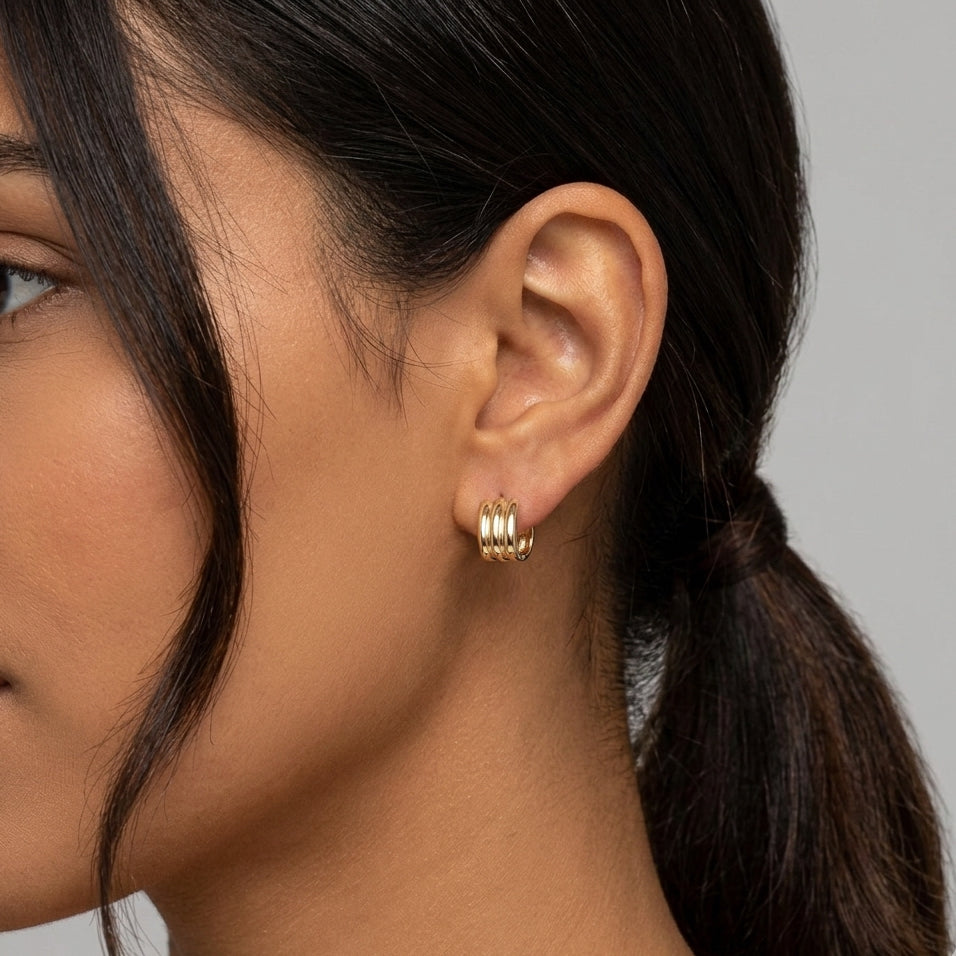 Triple Circle Earrings