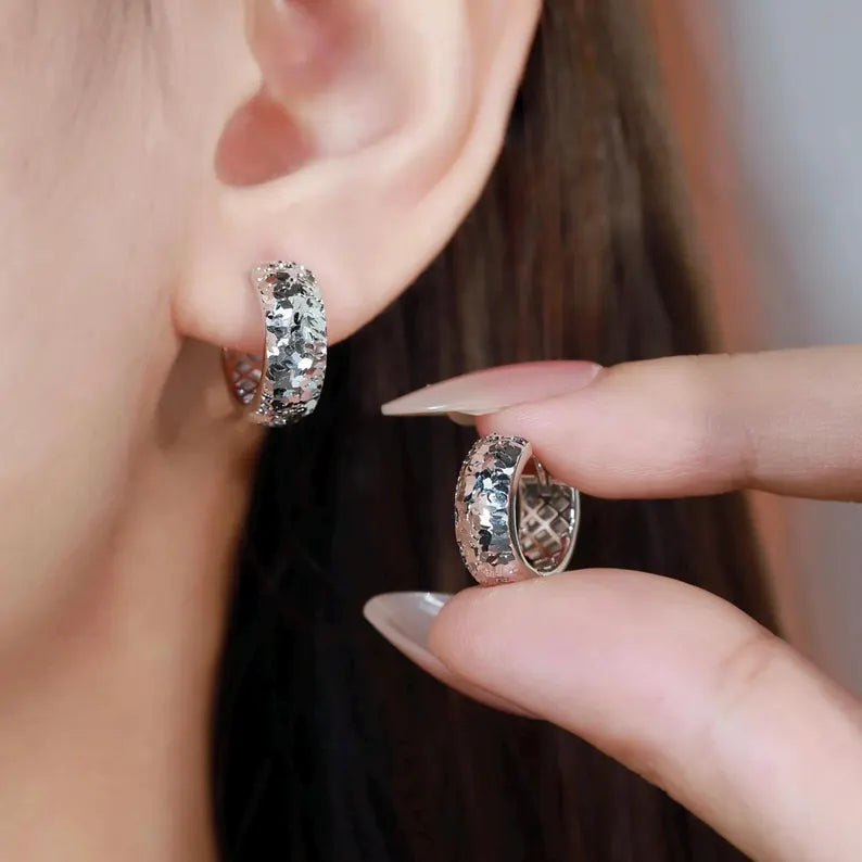 Chubby Faceted Hoops