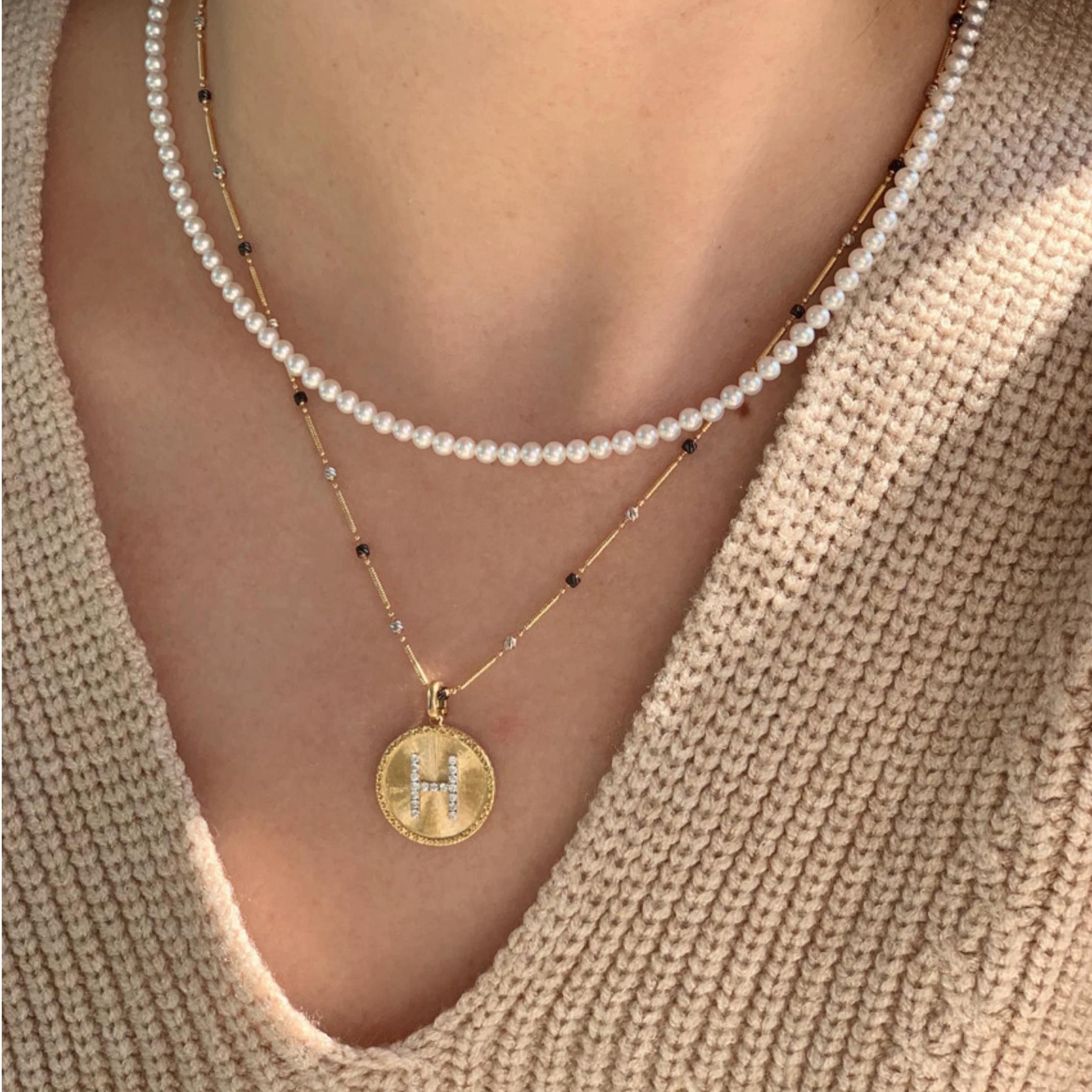 Black Gold Beads Necklace