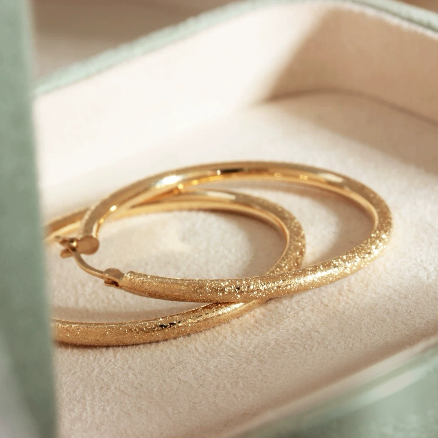 Shimmer Gold Hoops