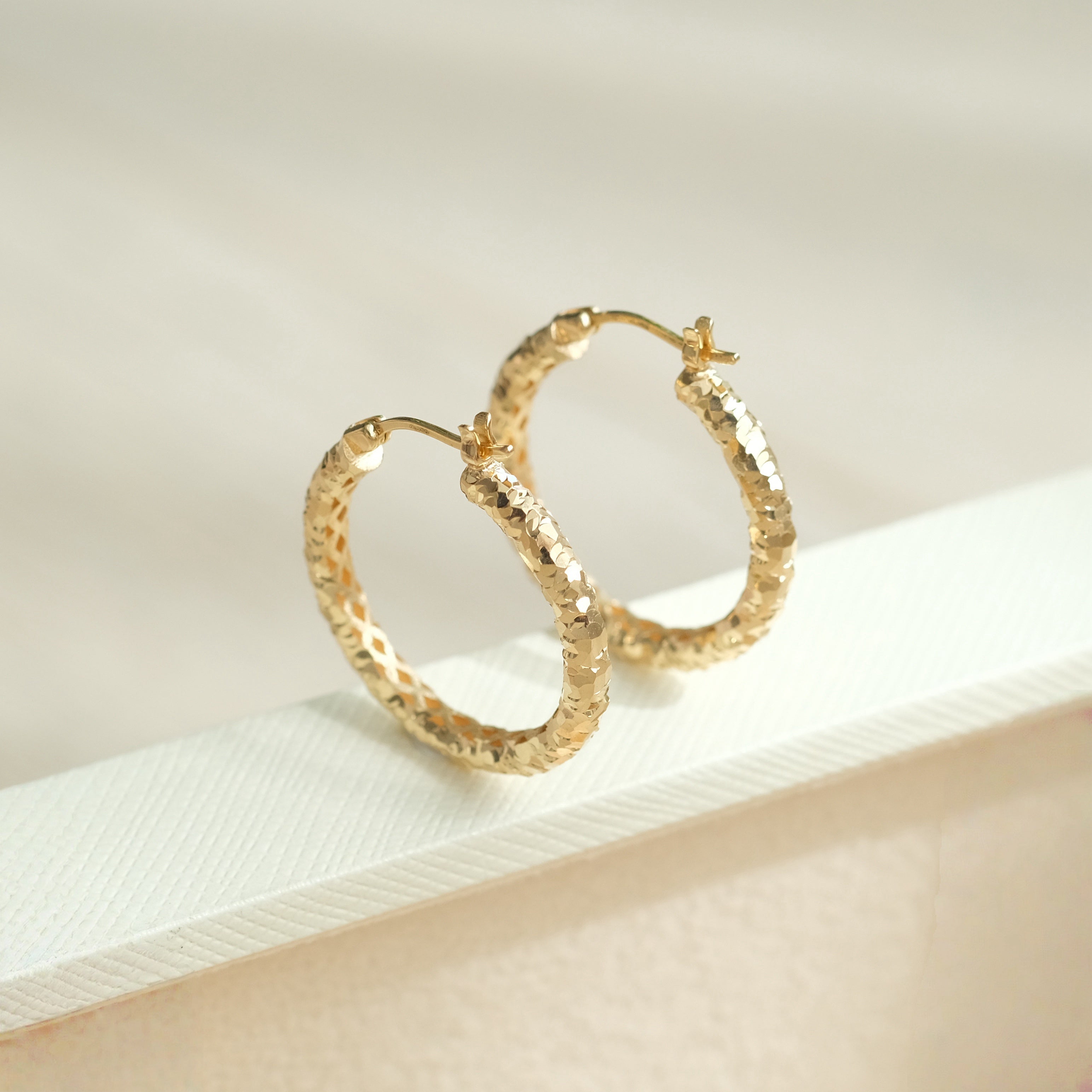 3mm Faceted Hoops