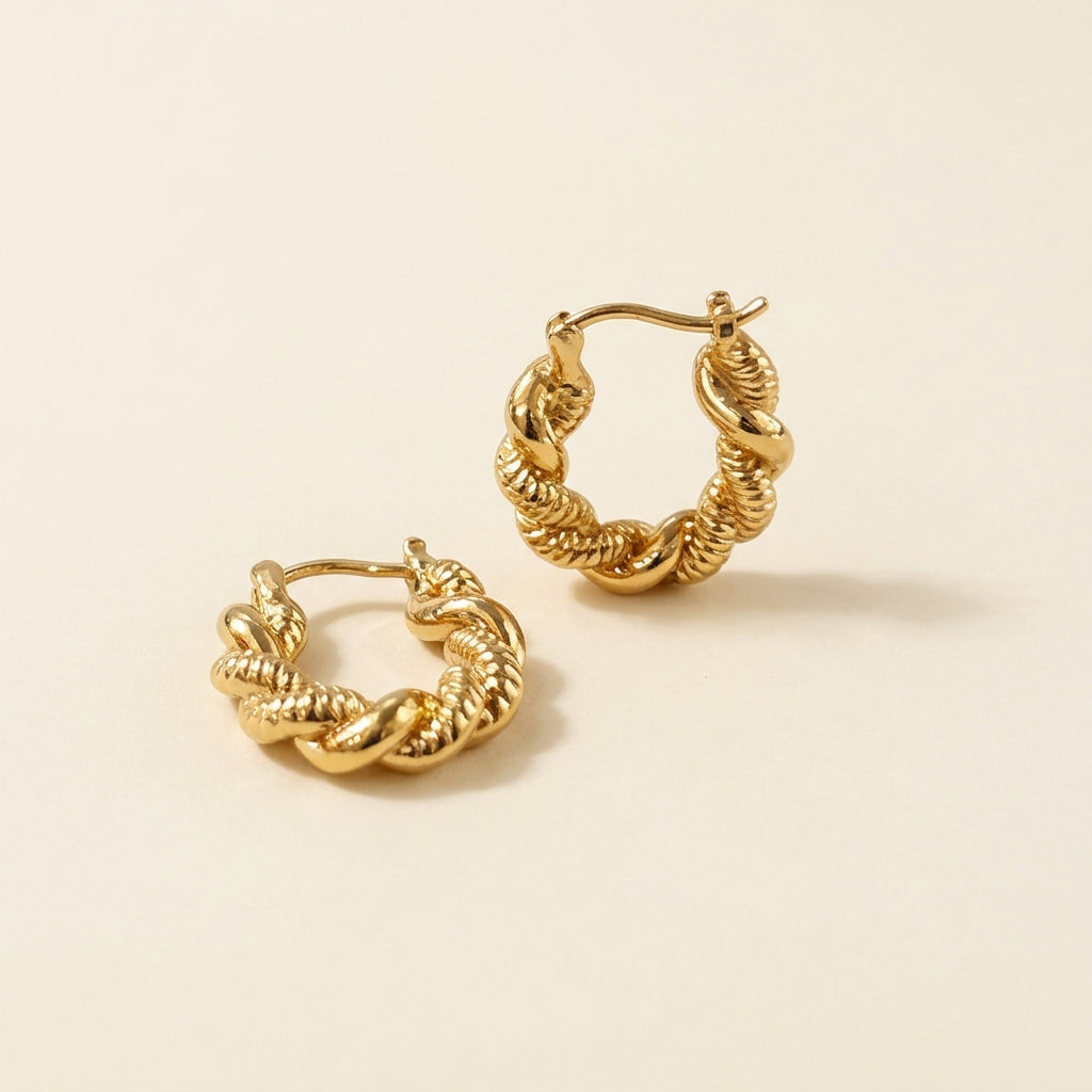 Textured Twist Hoops