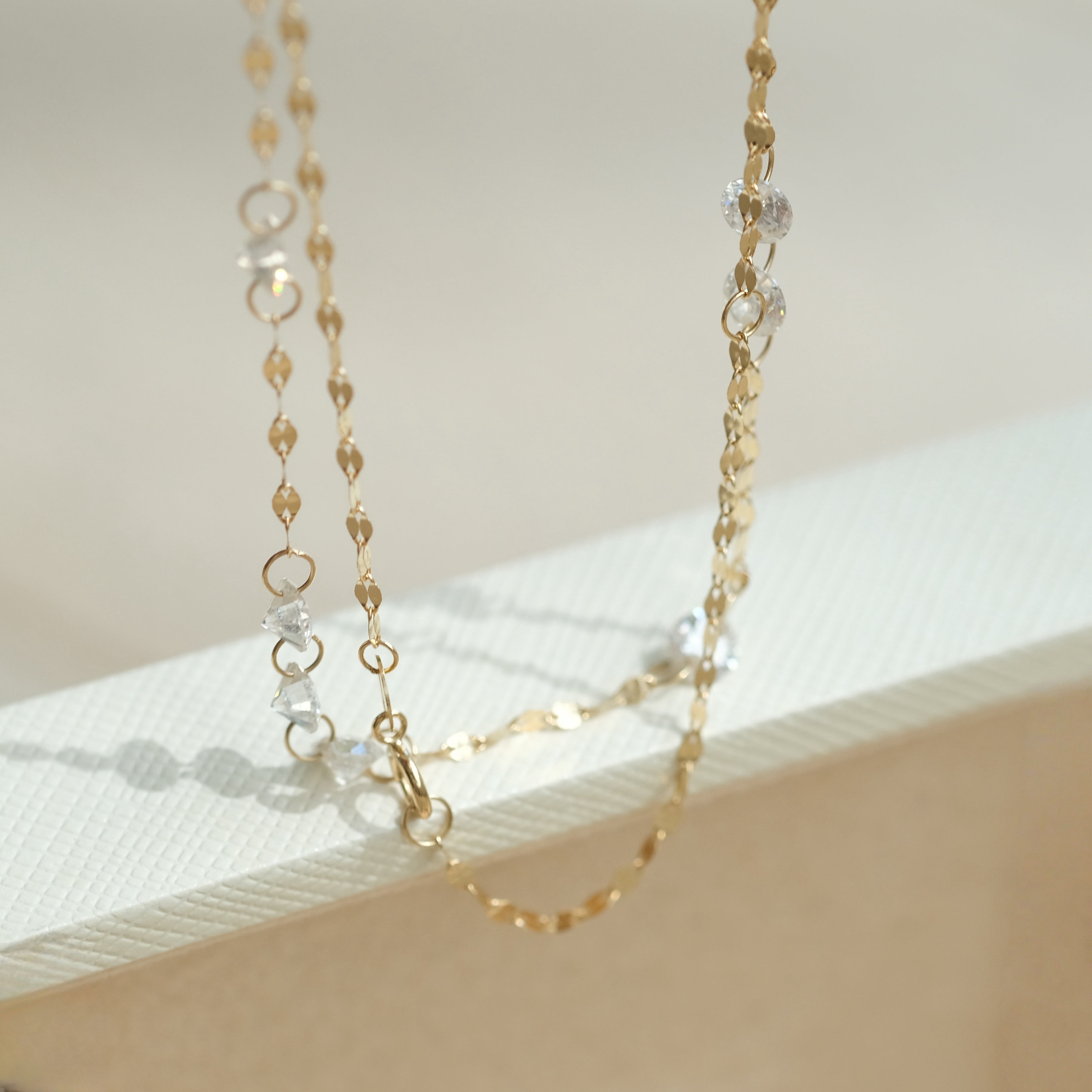Mirror Chain with stones