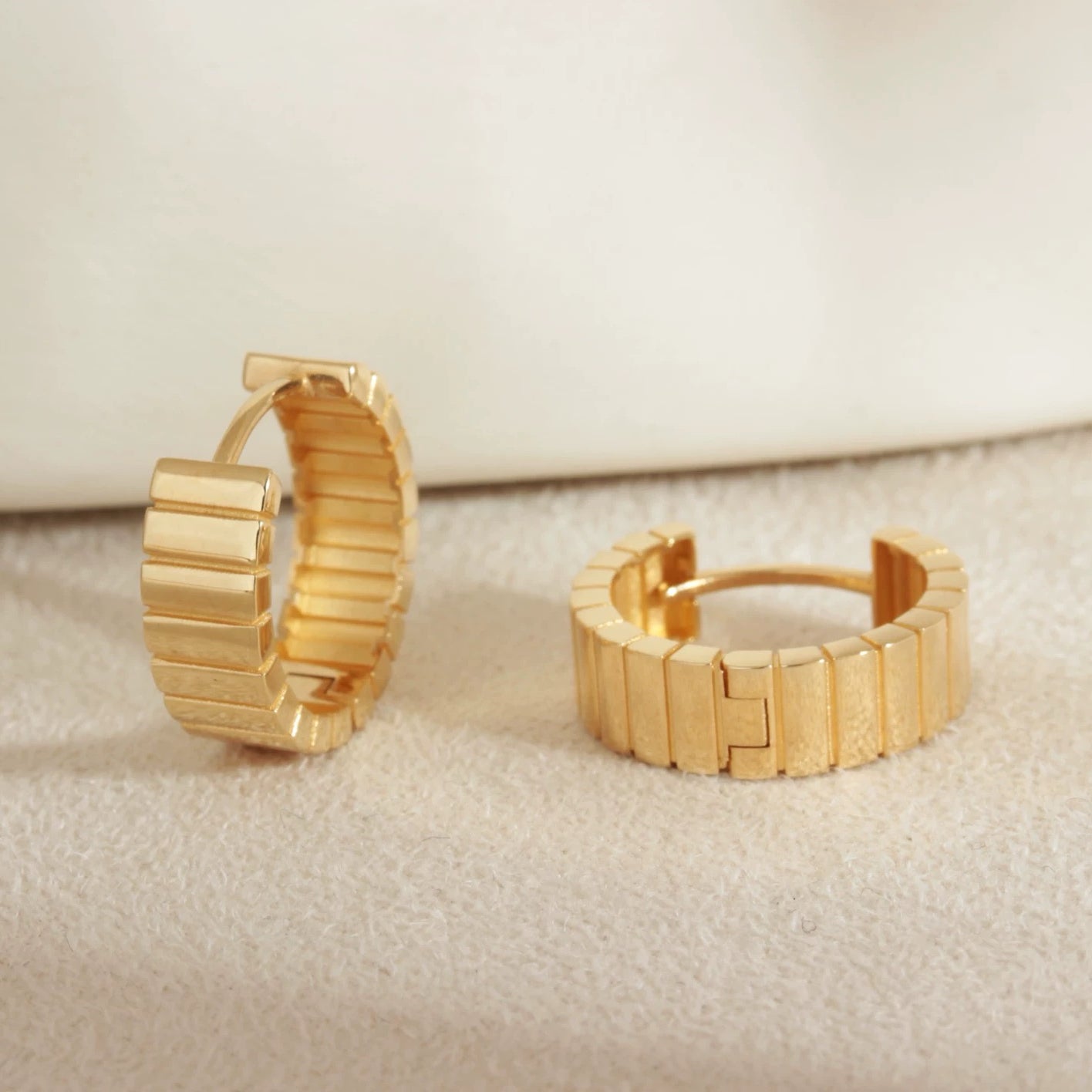Ridge Hoop Earrings