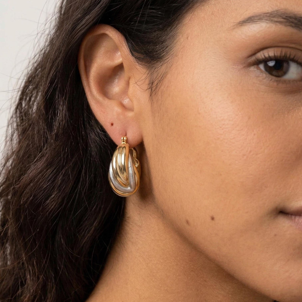 Two Tone Satin Hoops