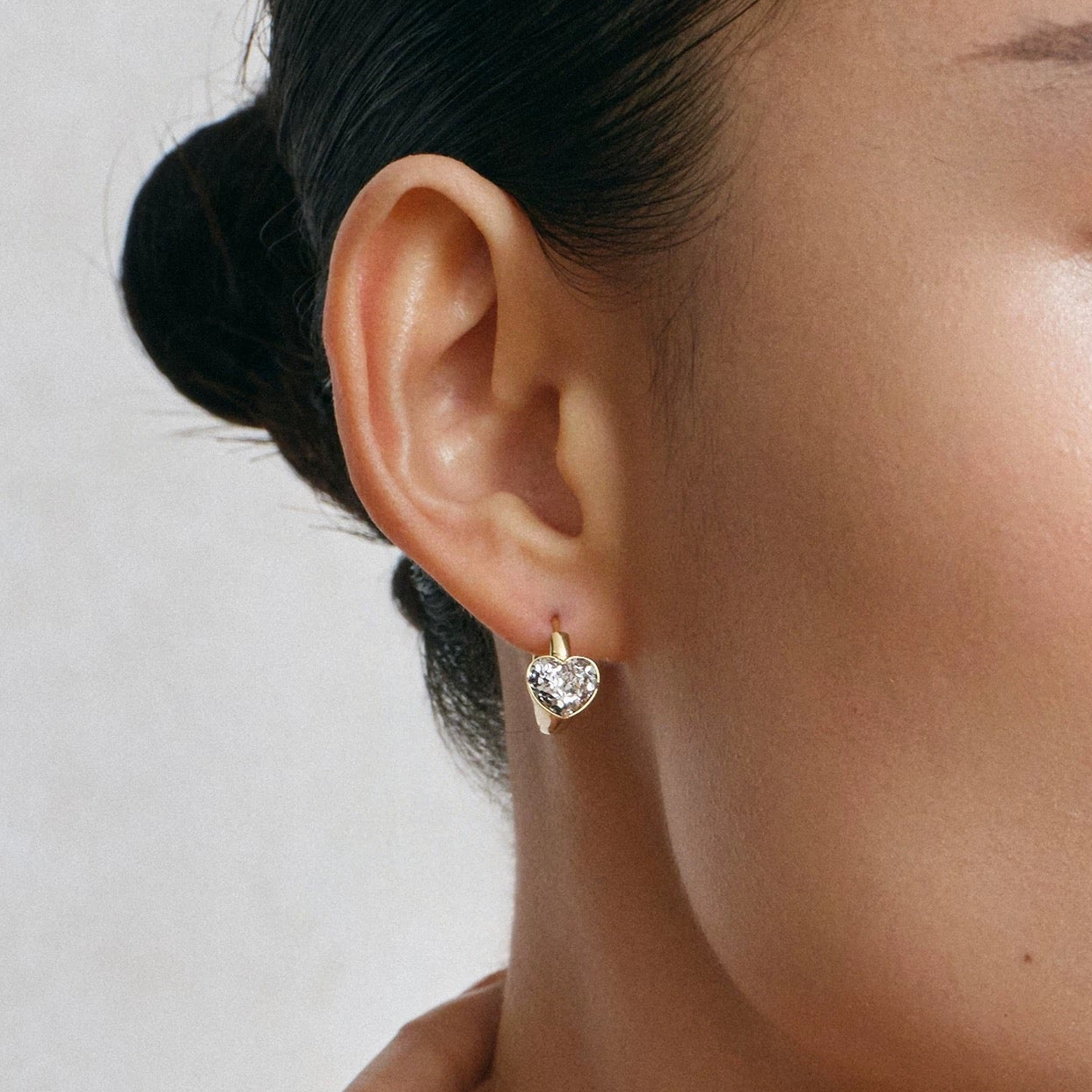 Two tone heart earrings