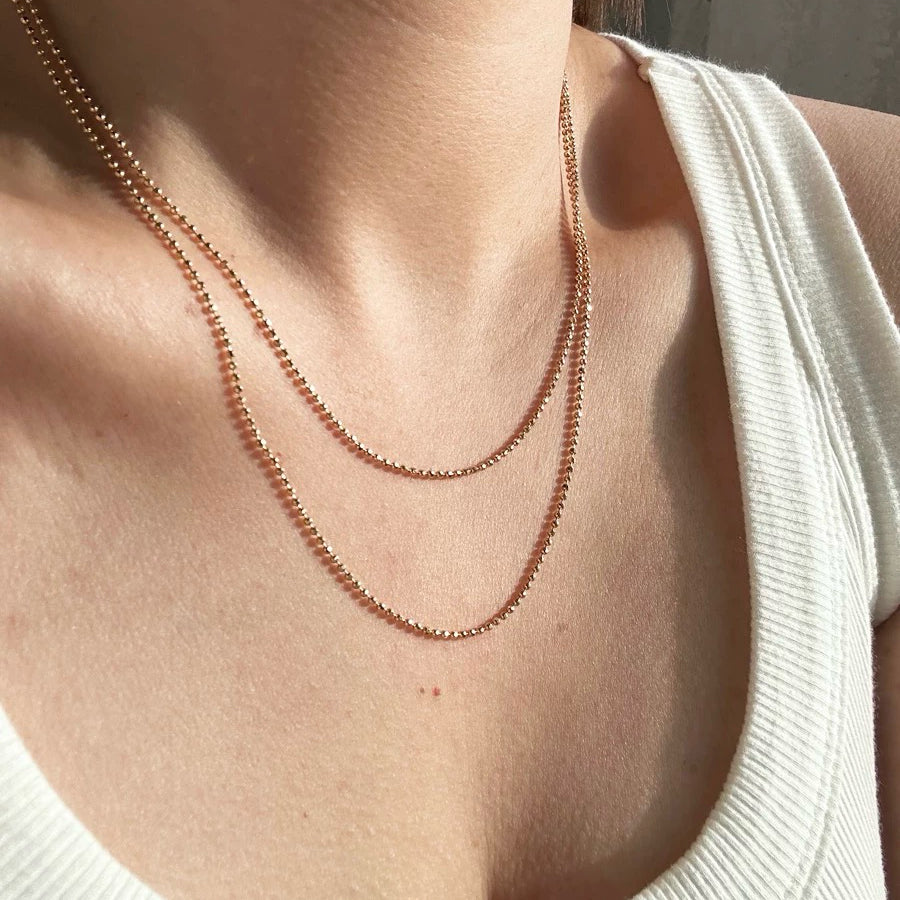 1.5mm Faceted Bead Necklace