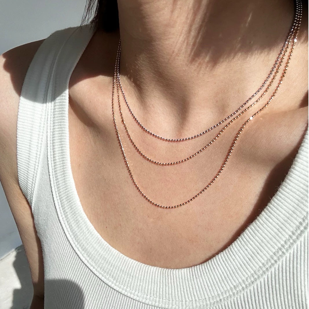 1.5mm Faceted Bead Necklace
