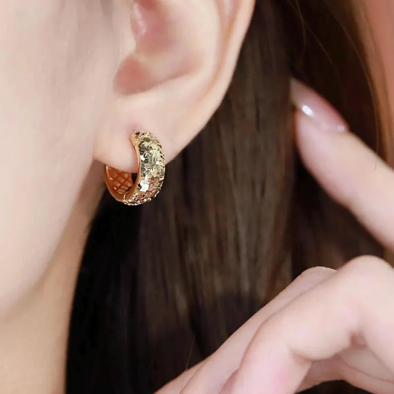 Chubby Faceted Hoops