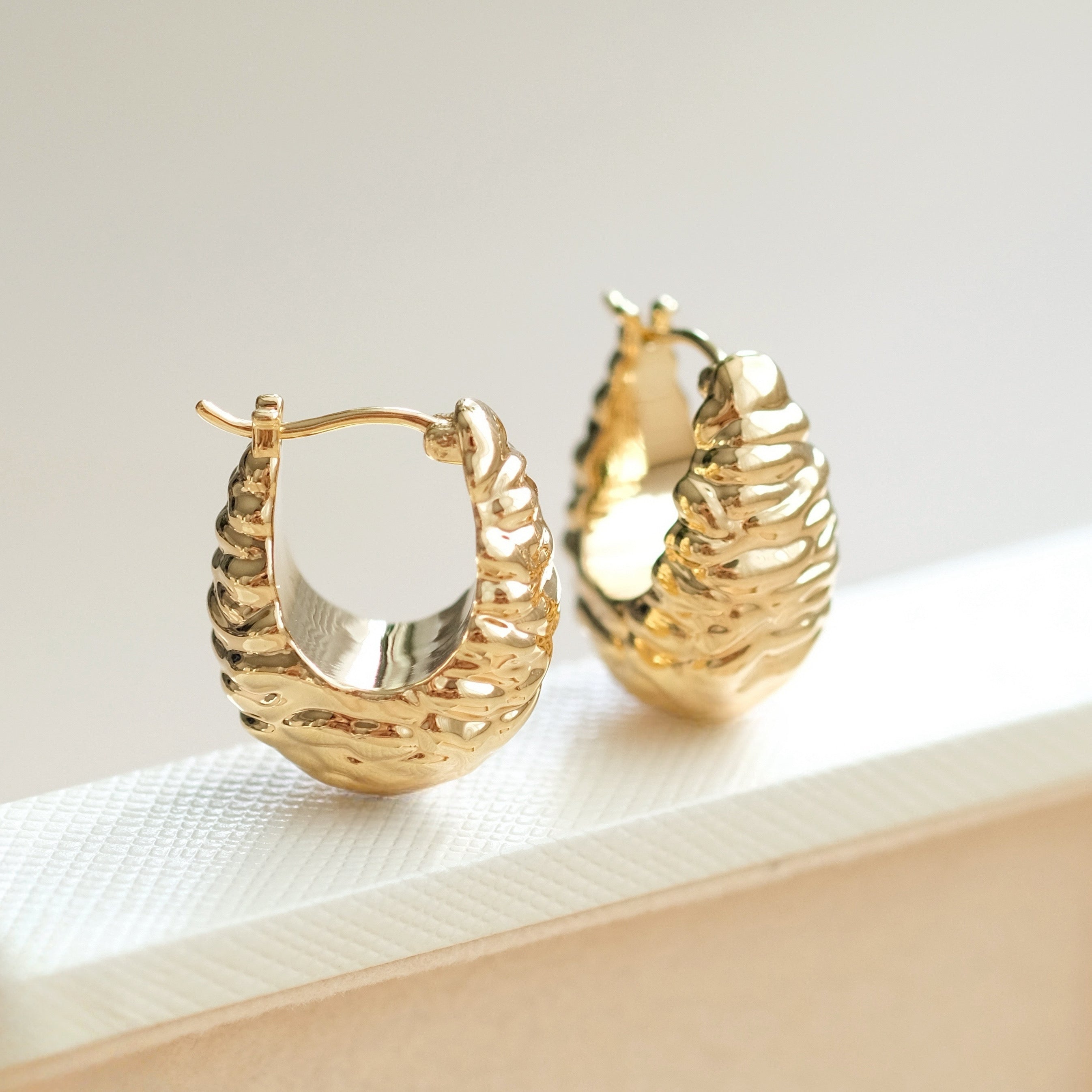 Textured Sculptural Hoops