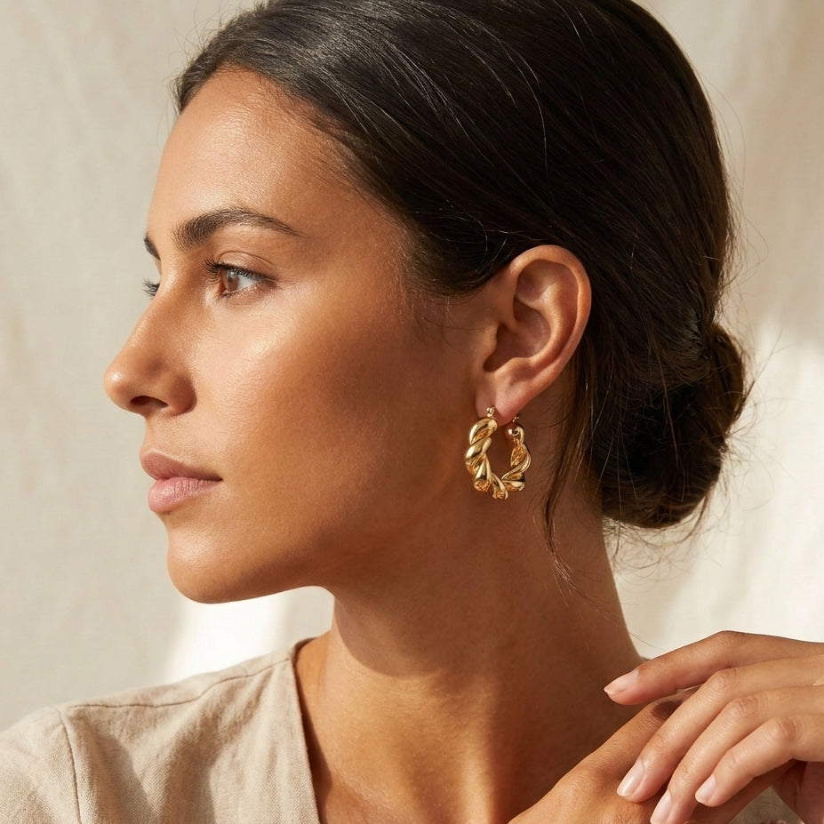 Bold Twist Hoops