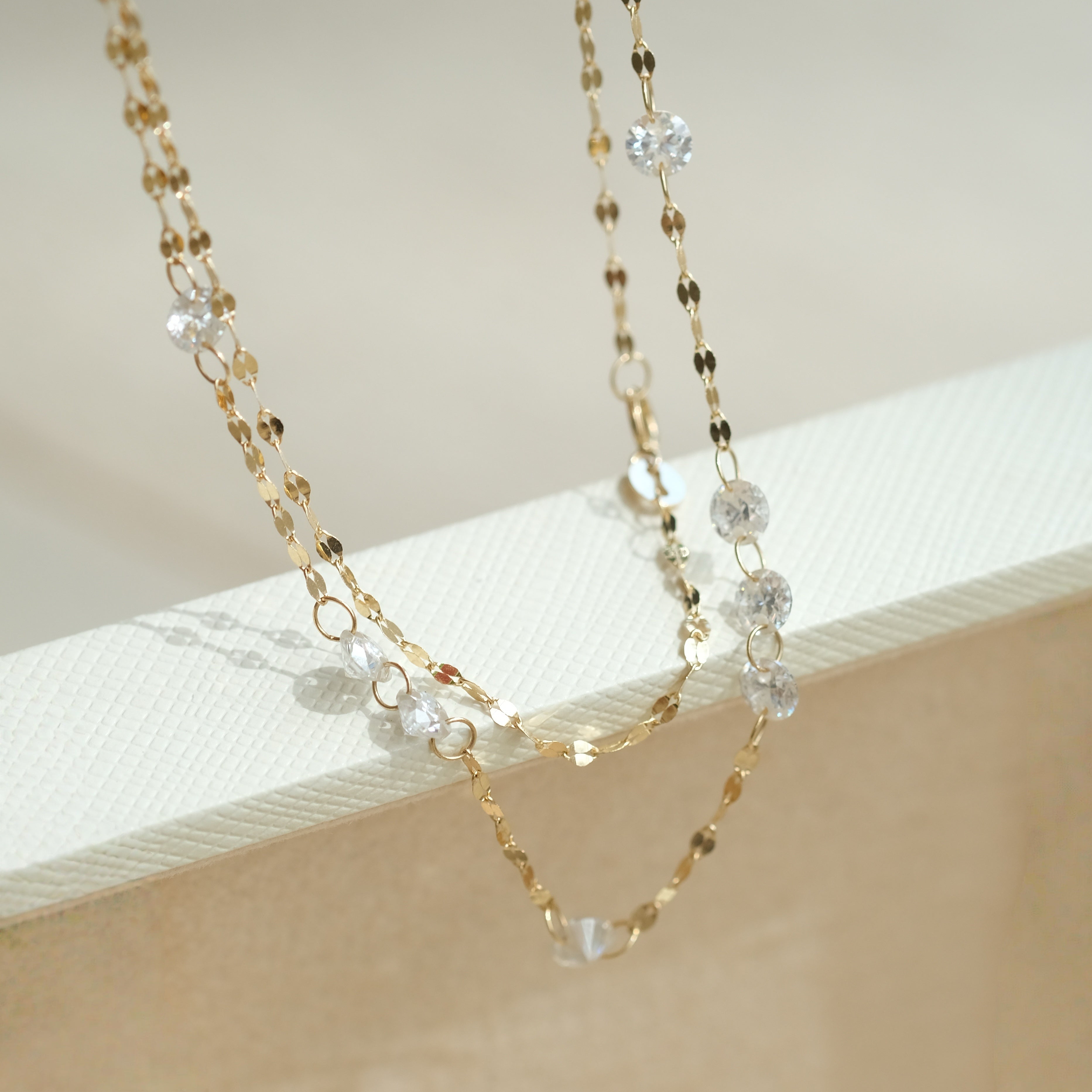 Mirror Chain with stones