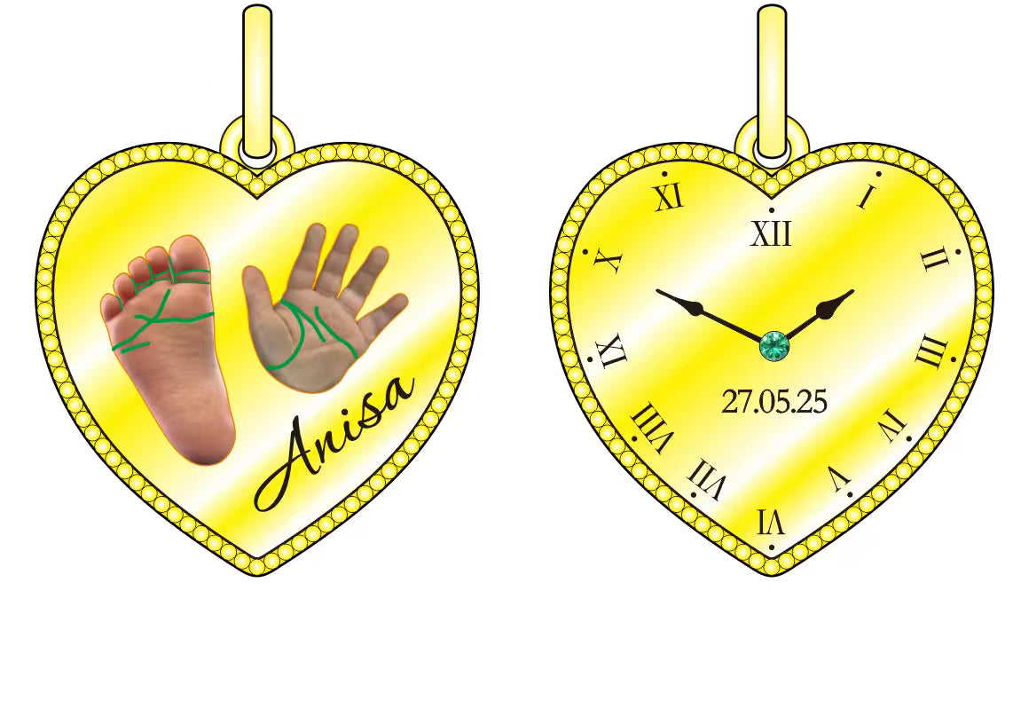 18K Solid Gold Mum Personalised Pendant Heart