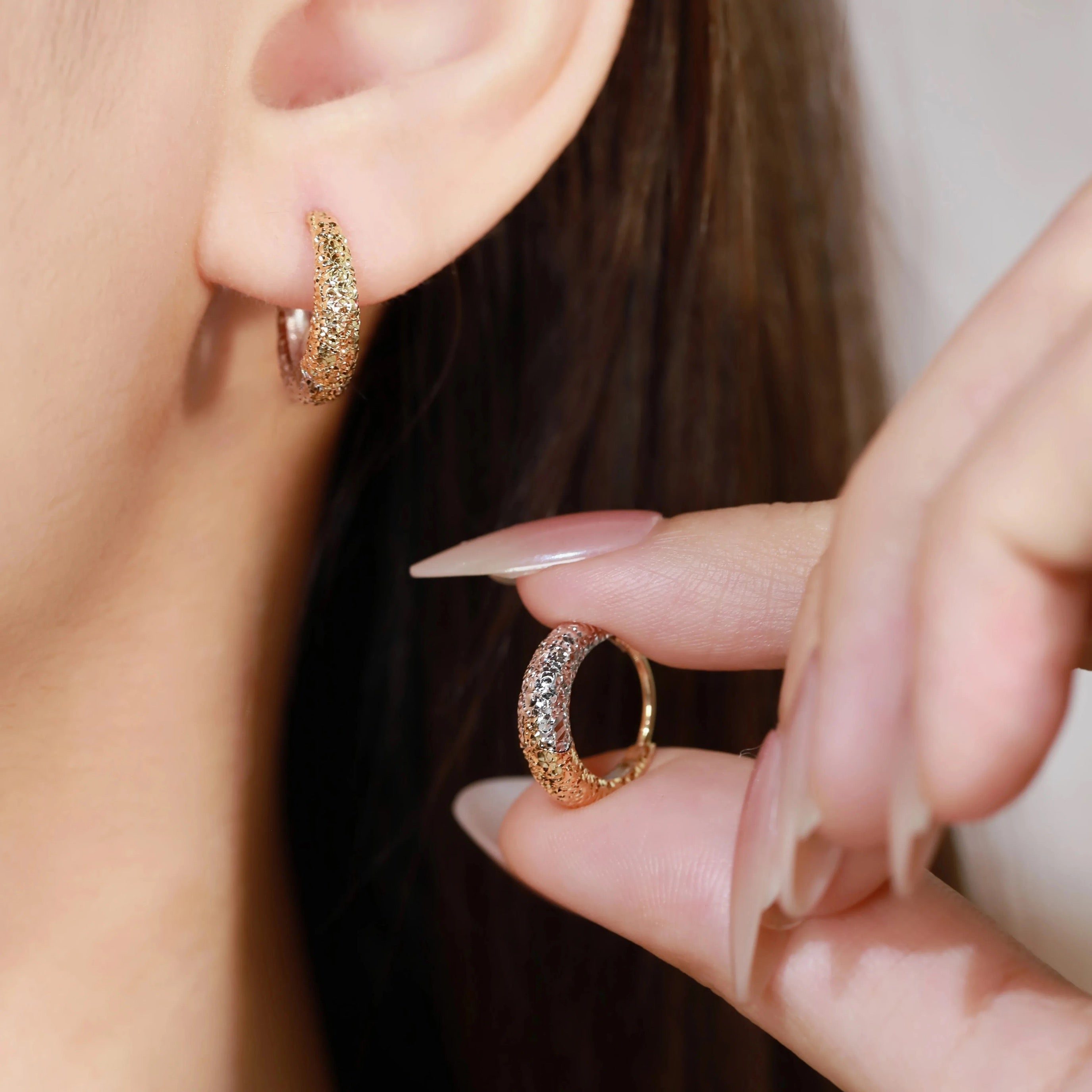 Two Tone Sparkle Hoops