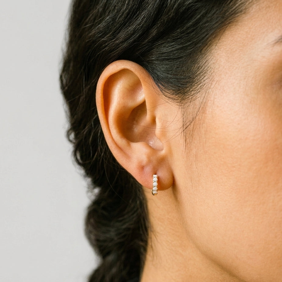 Dainty Opal Hoops