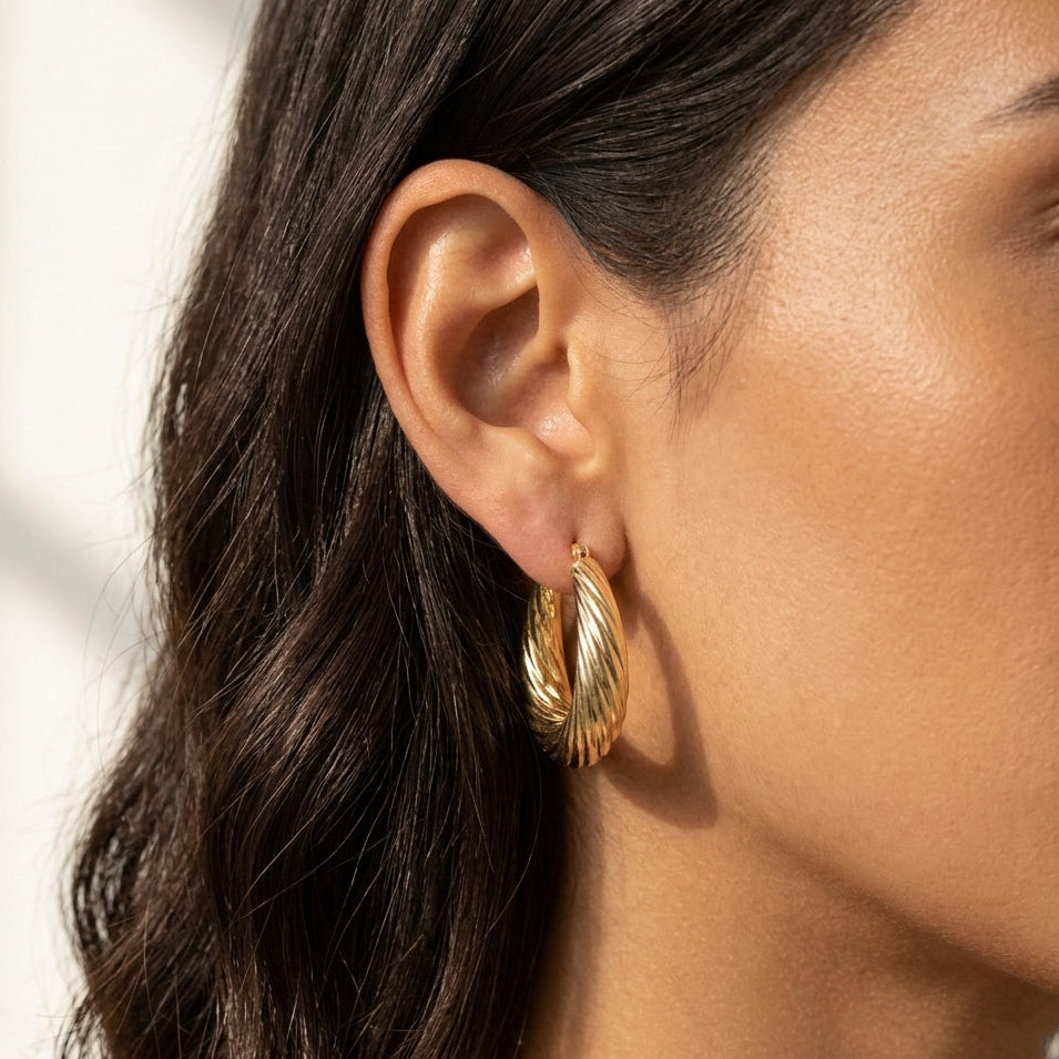 Large Twisted Rope Hoop Earrings