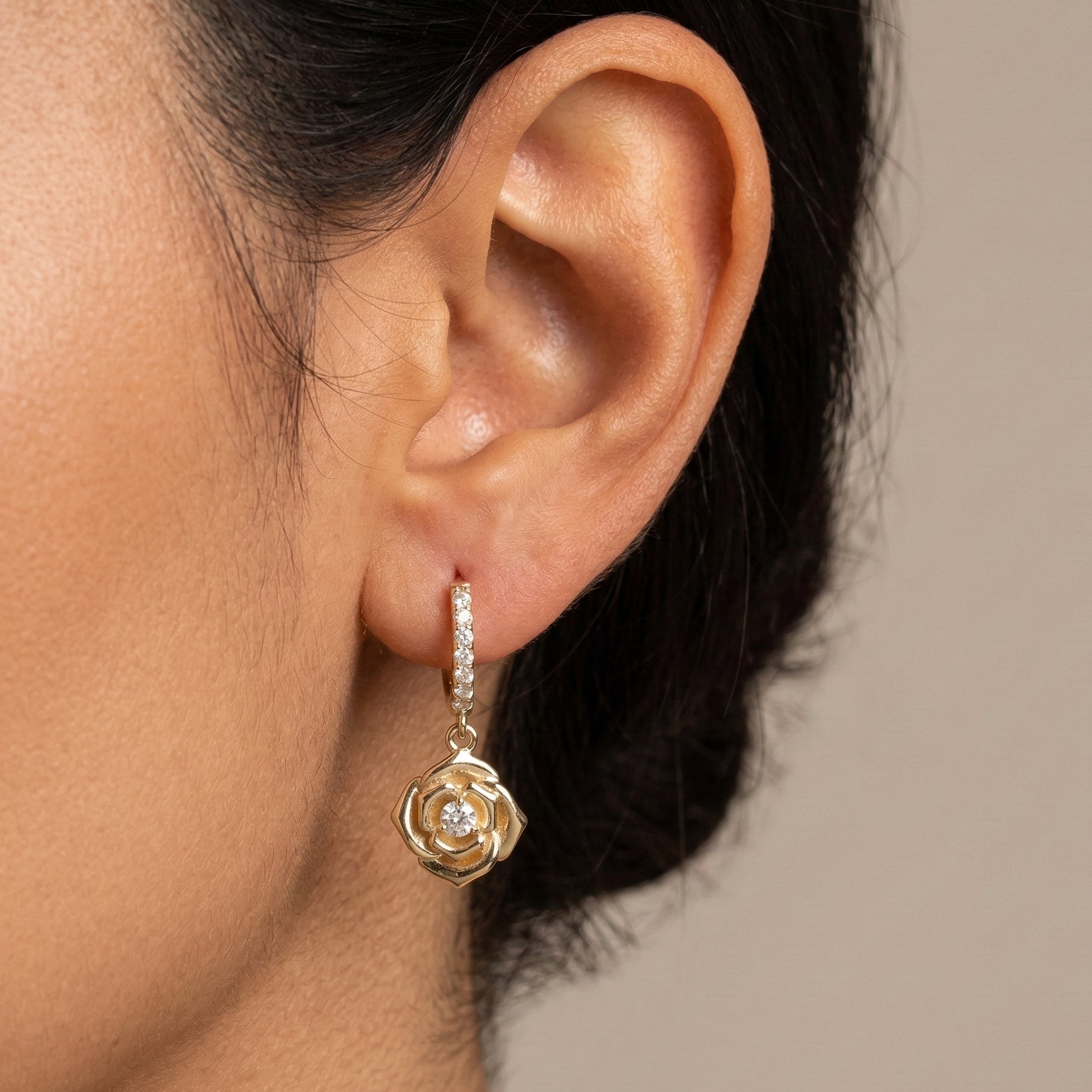 Dangling Rose Earrings
