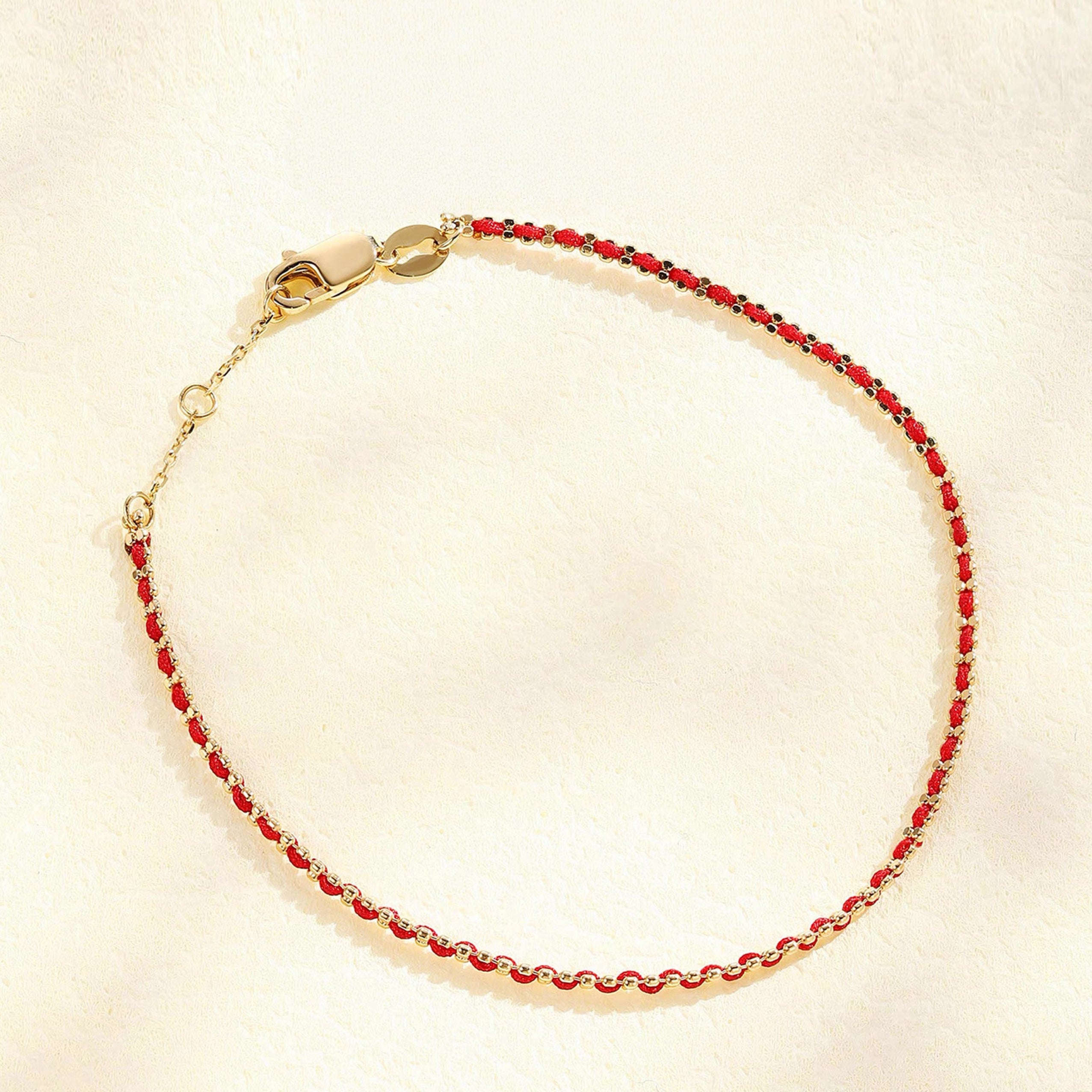 Thin Red Chain Bracelet