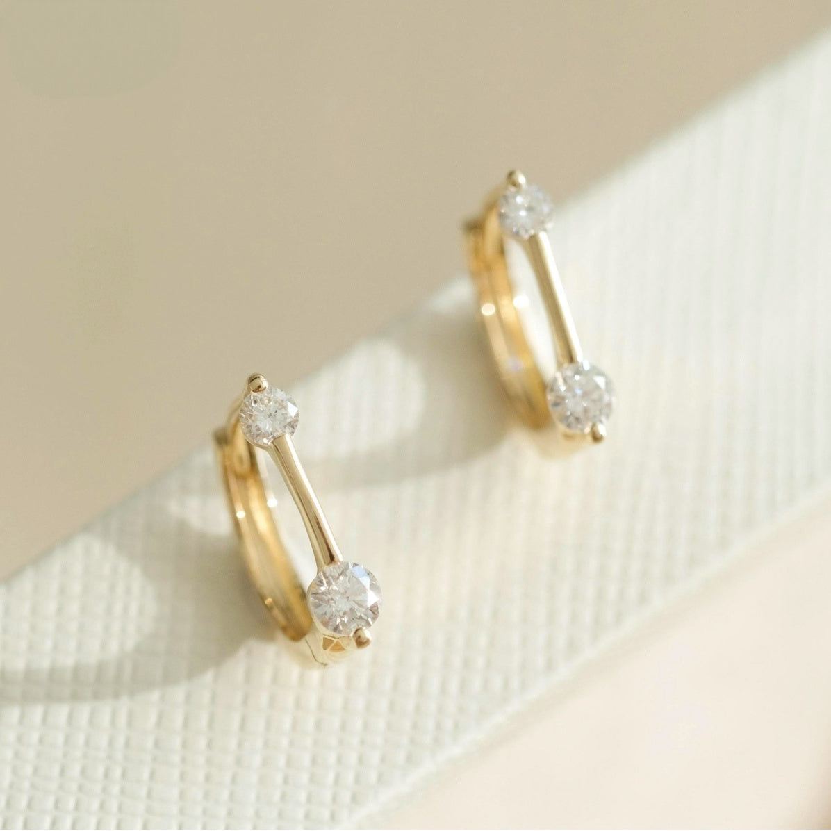 Small Diamond Bar Hoop