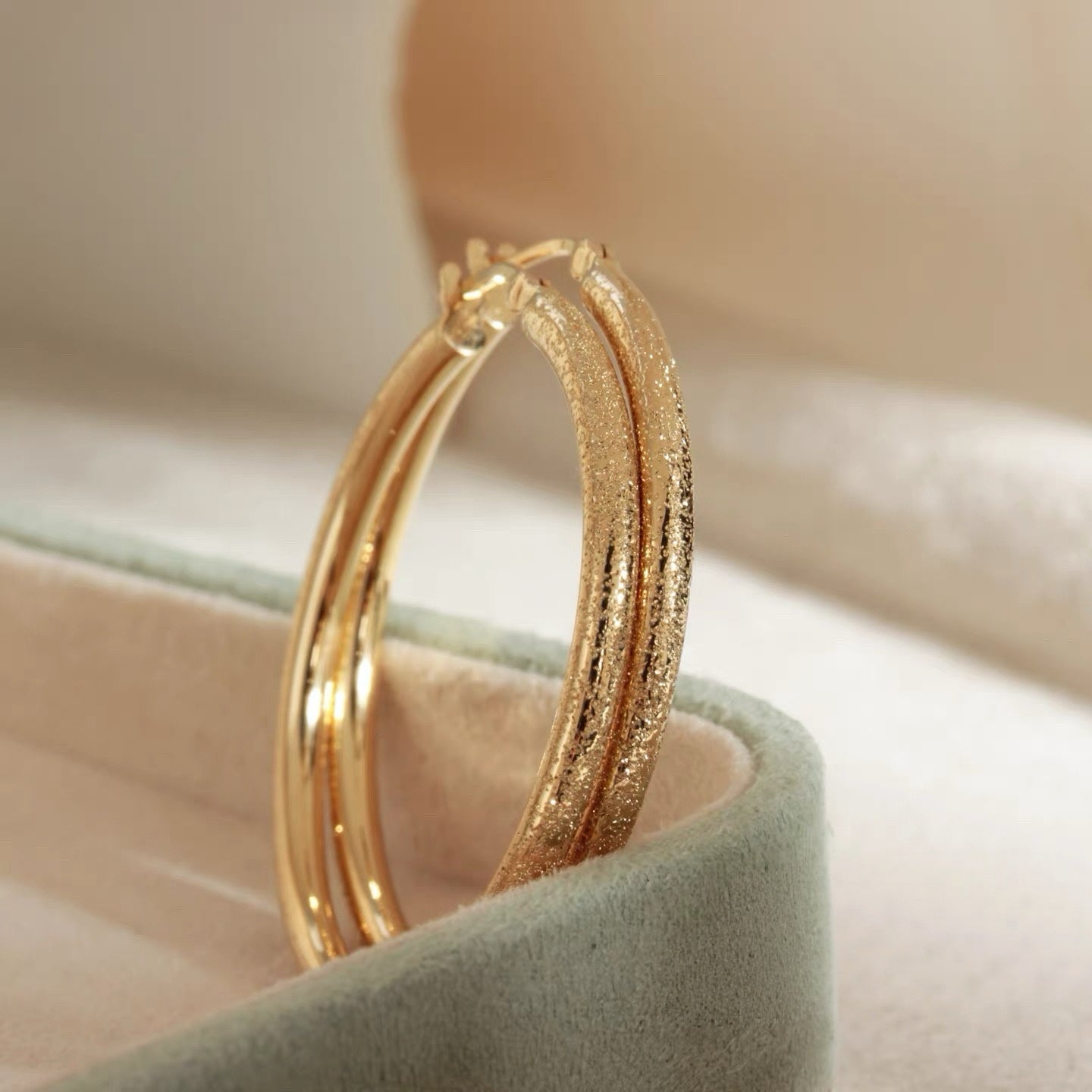 Shimmer Gold Hoops