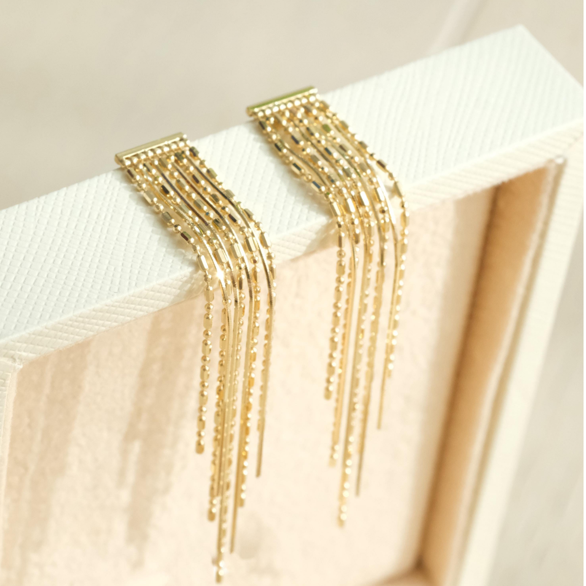 Long Beads Tassel Earrings