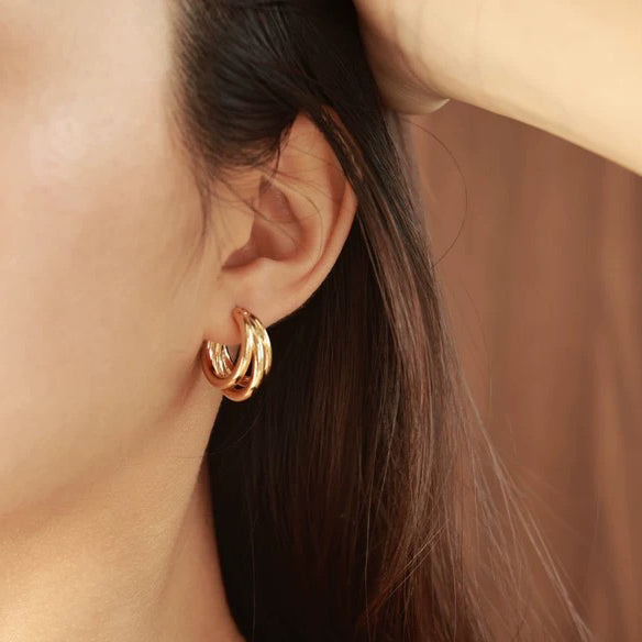 Trio Circle Earrings