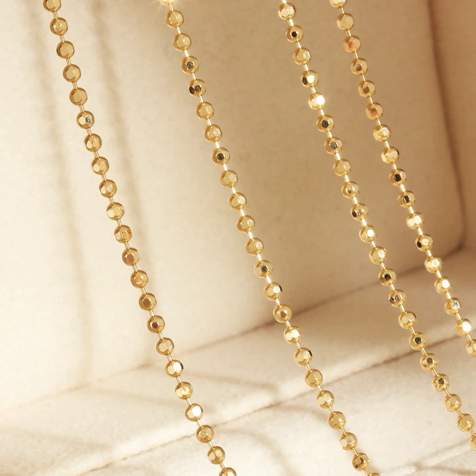 1.5mm Faceted Bead Necklace