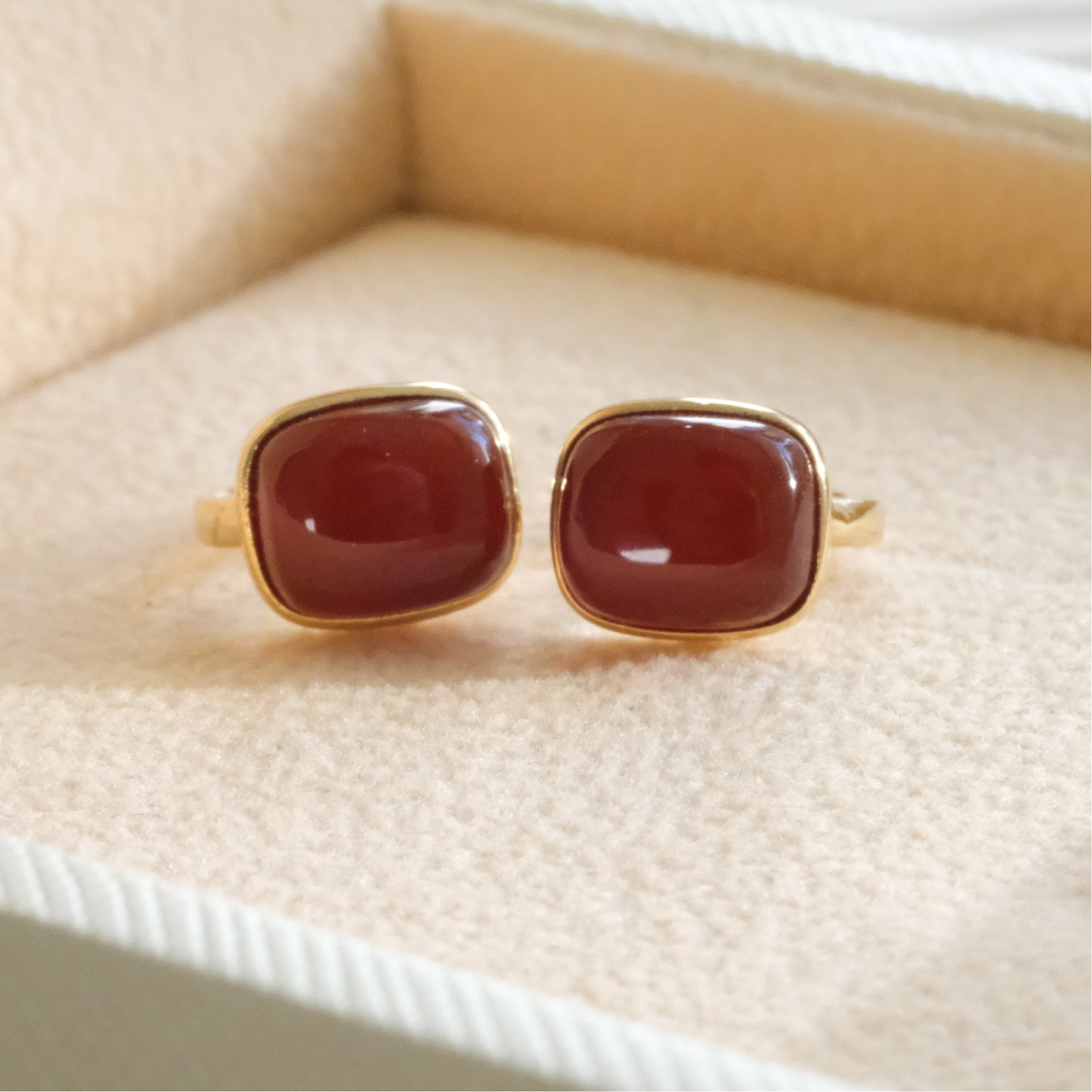 Red Onyx Hoops