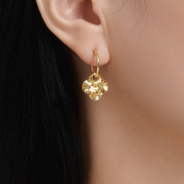 Two Tone Clover Earrings