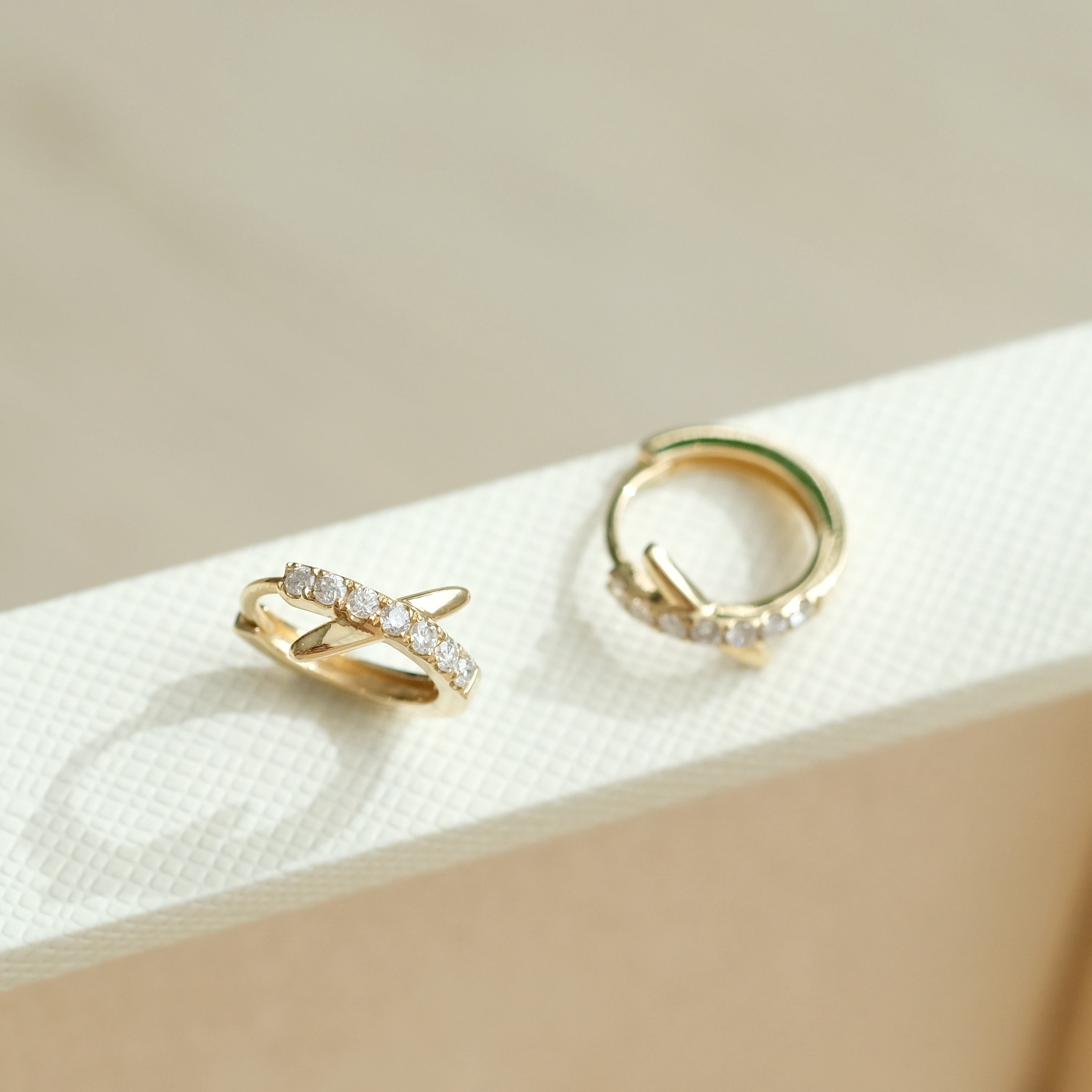 X Shape Diamond Hoops