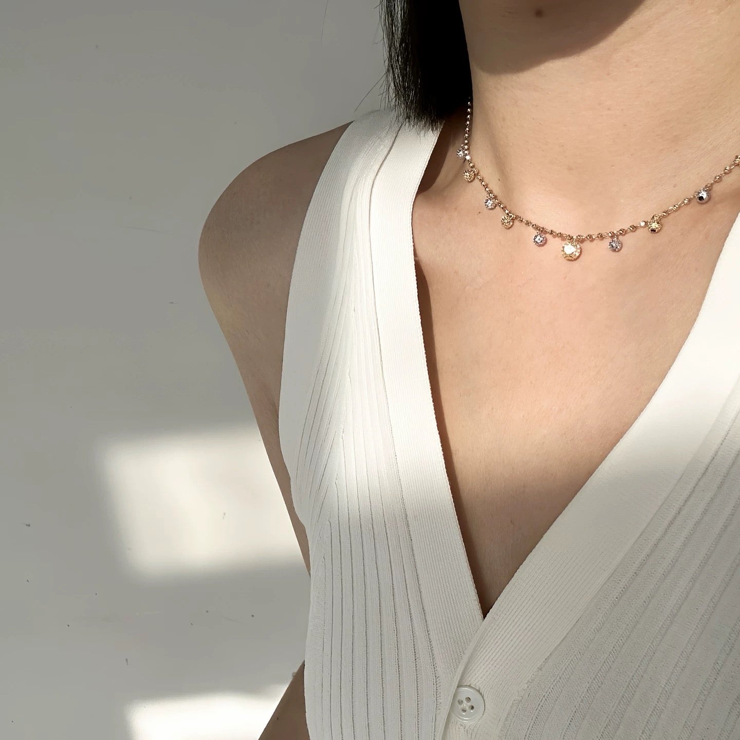 Two tone ball necklace