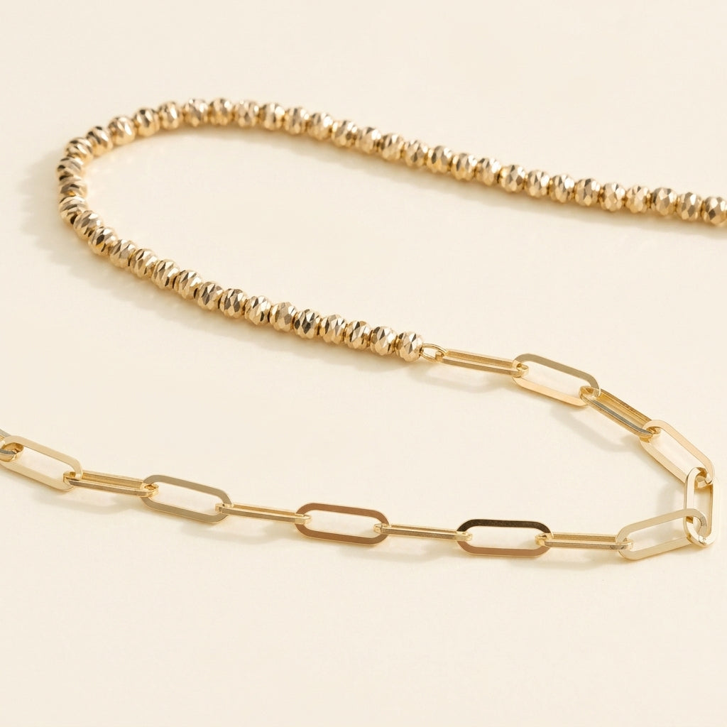 Dainty Paperclip Chain with beads