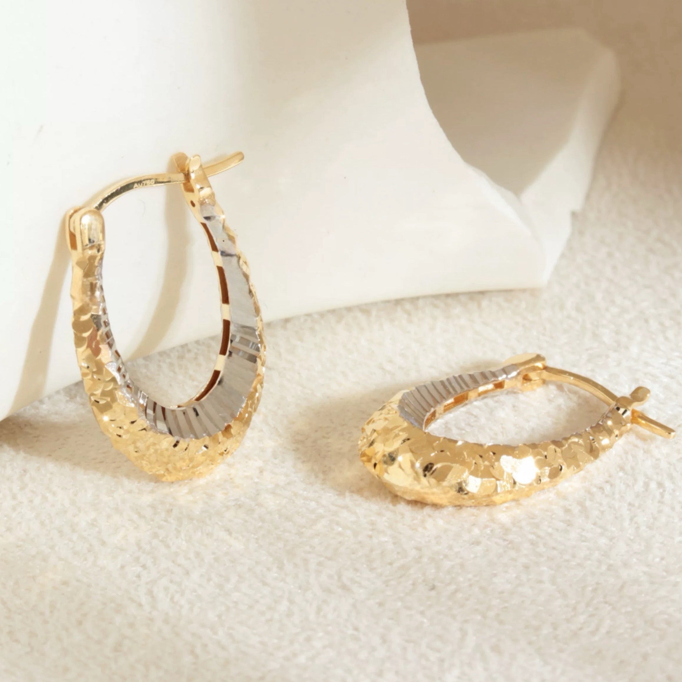 Two Tone Oval Earrings