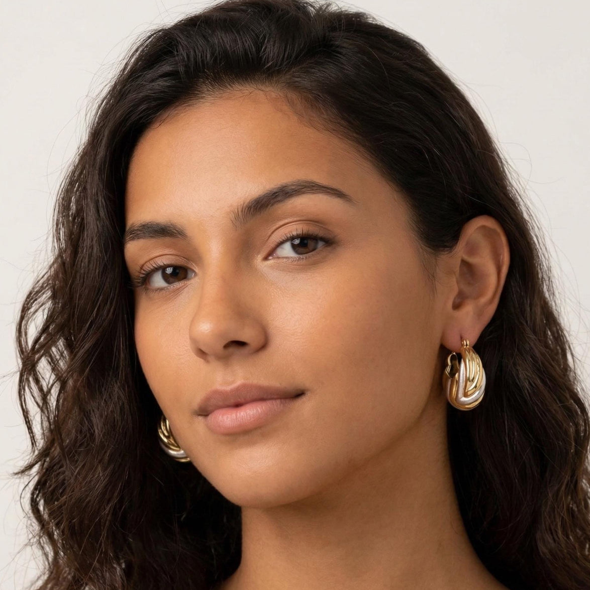 Two Tone Satin Hoops