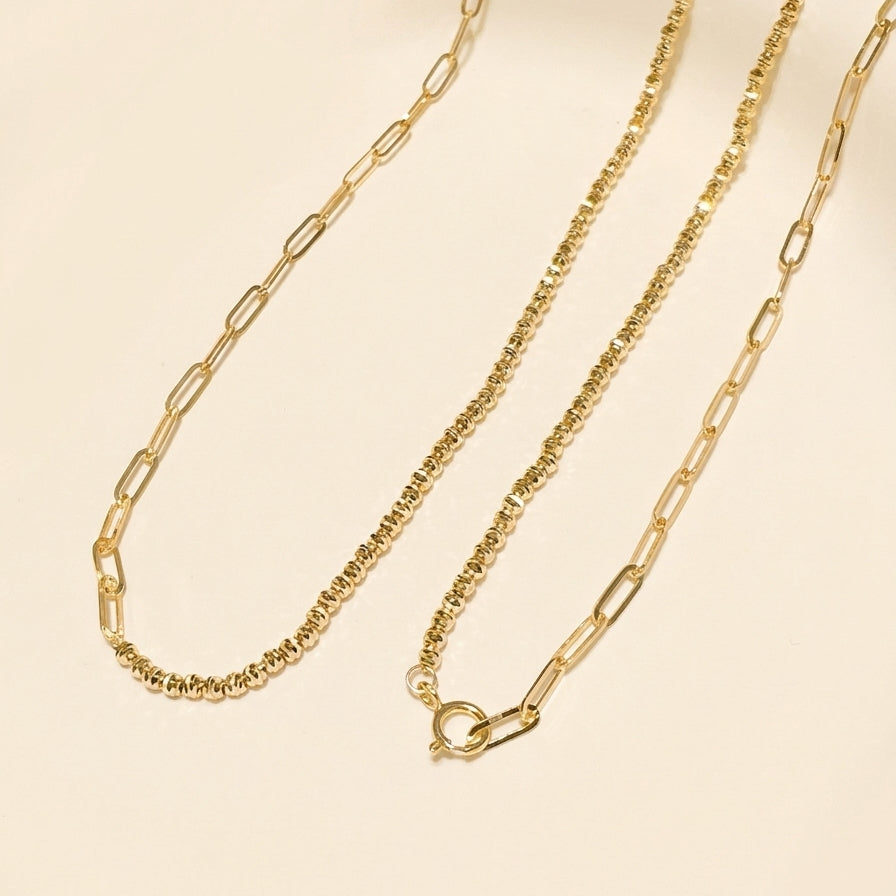 Dainty Paperclip Chain with beads