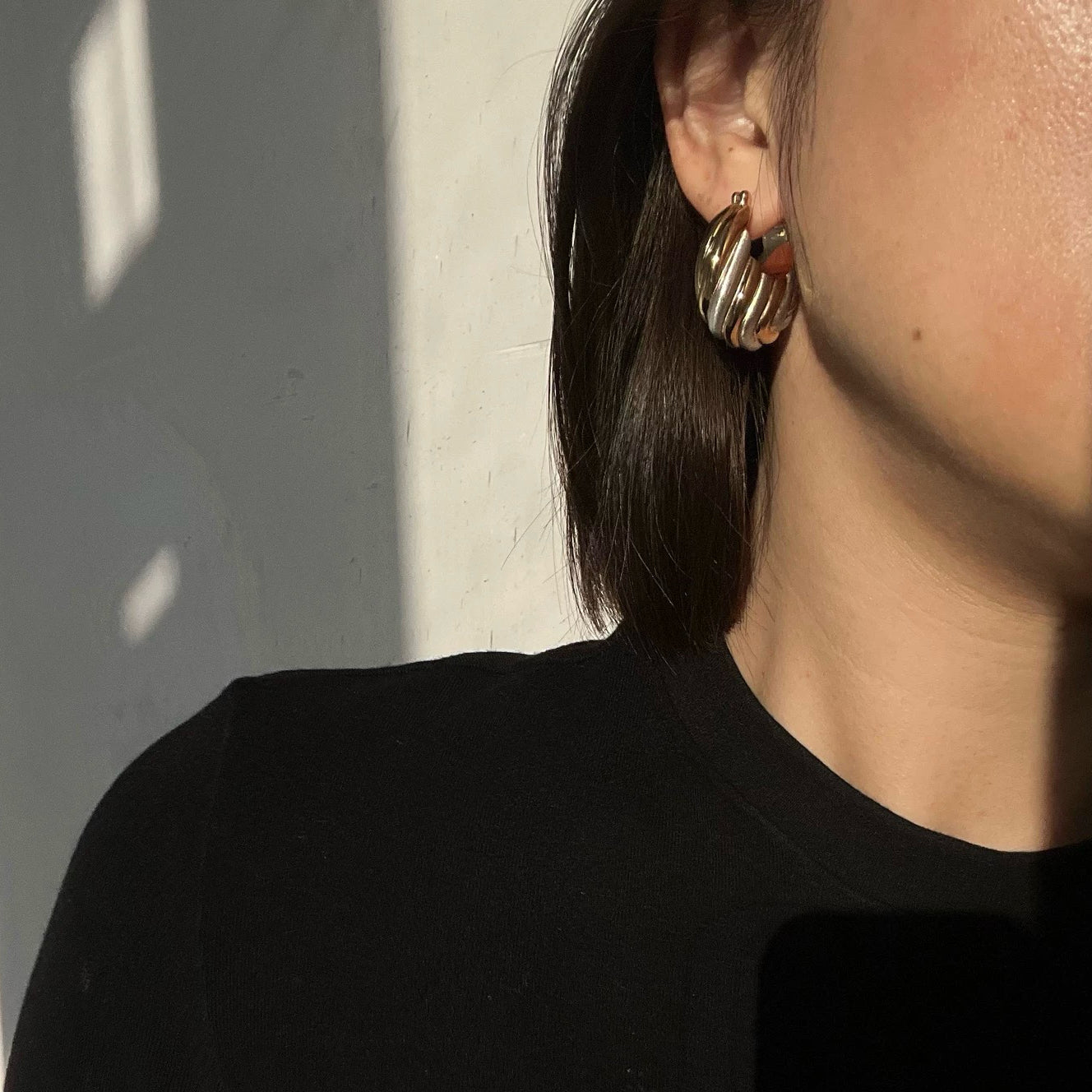 Two Tone Satin Hoops