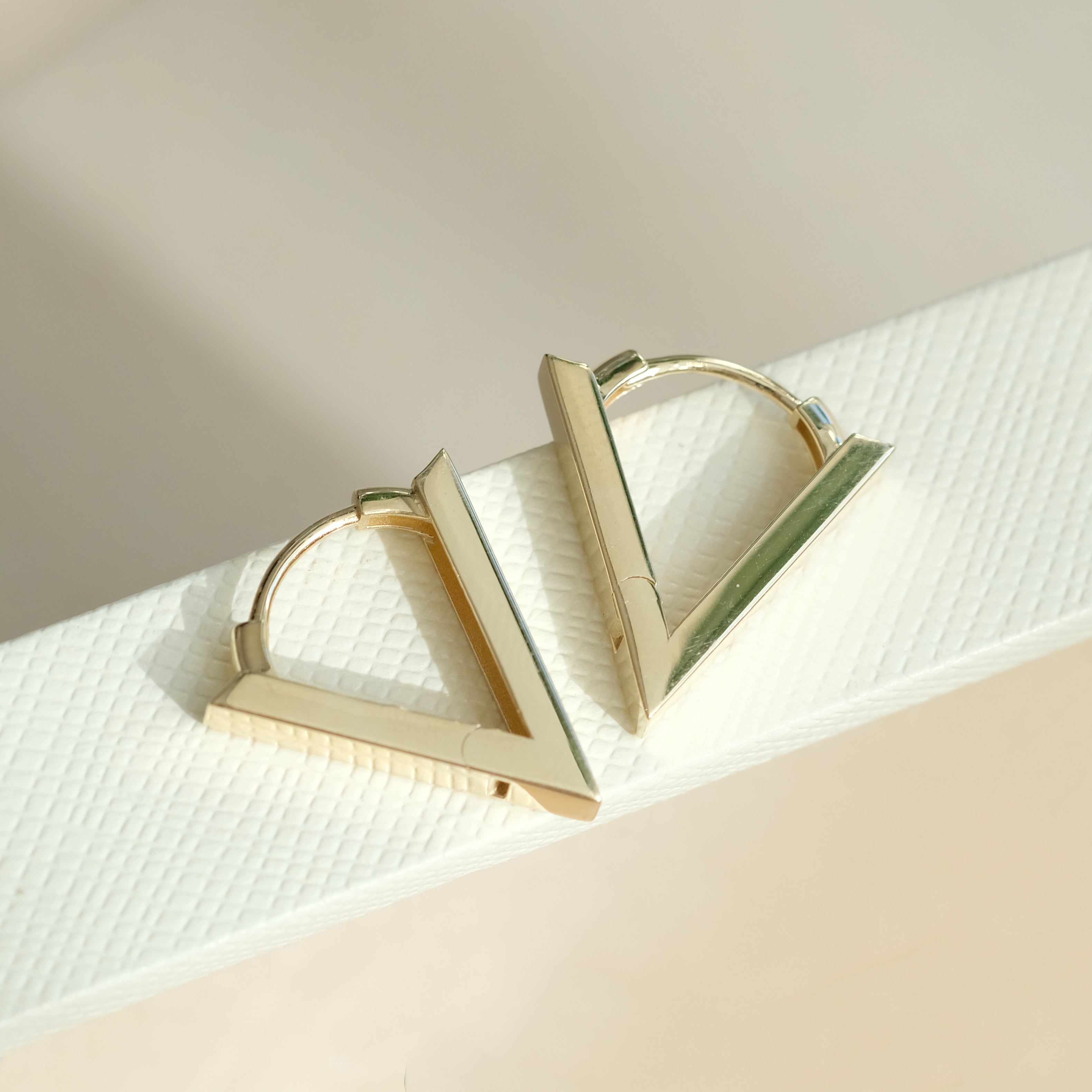 Triangle Huggie Hoops