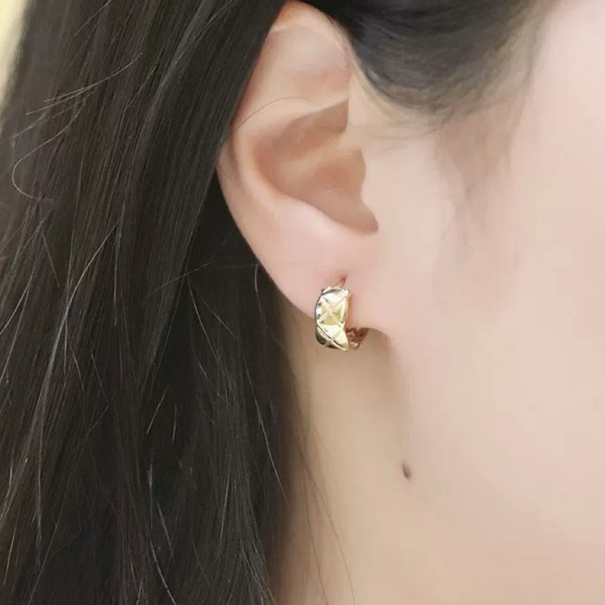 Quilted Hoop Earrings