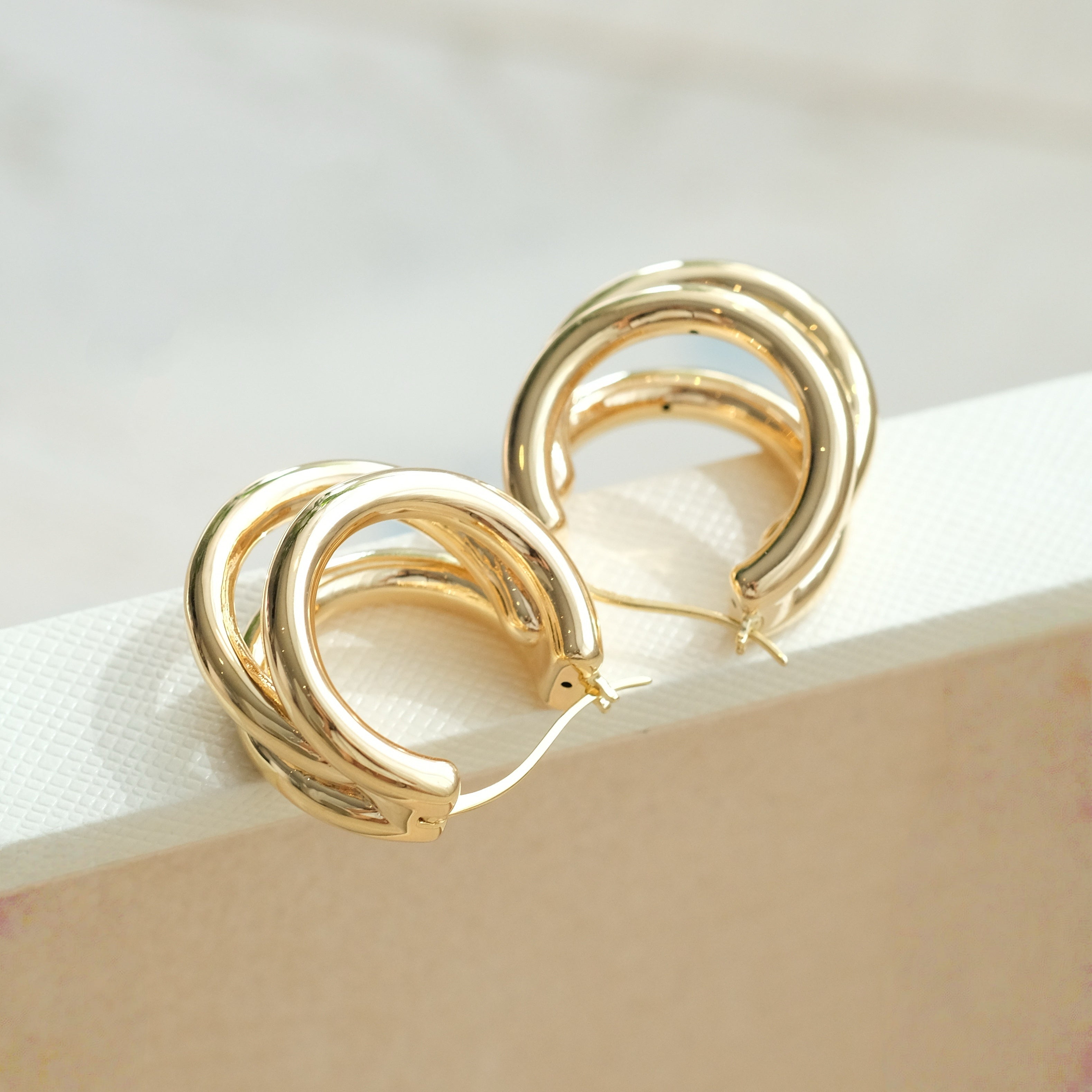 Large Trio Circle Earrings