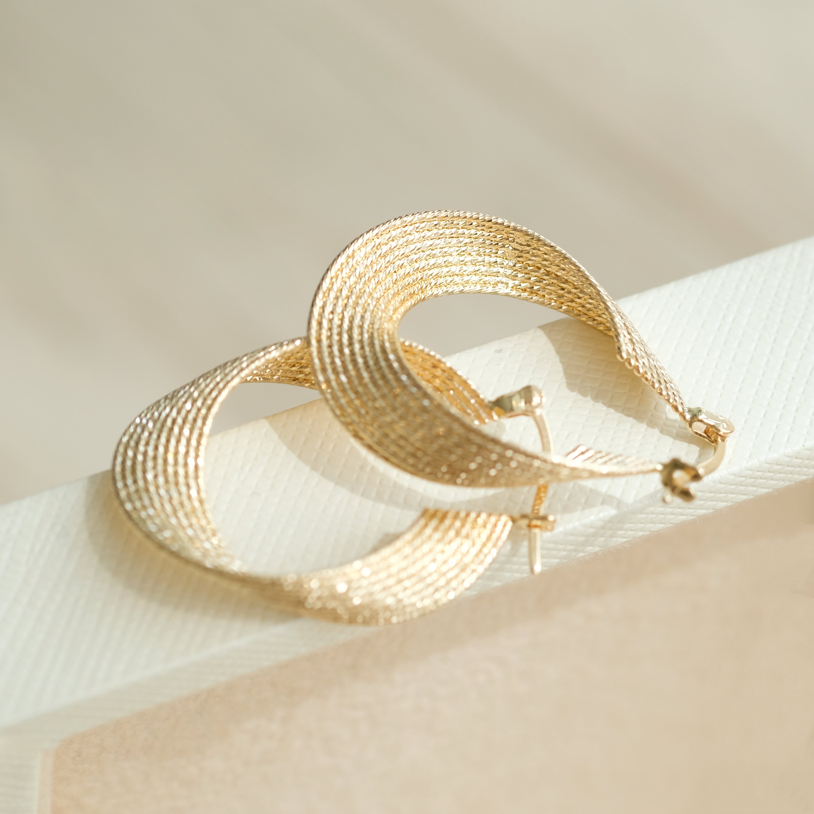 Textured Oval Hoop Earrings
