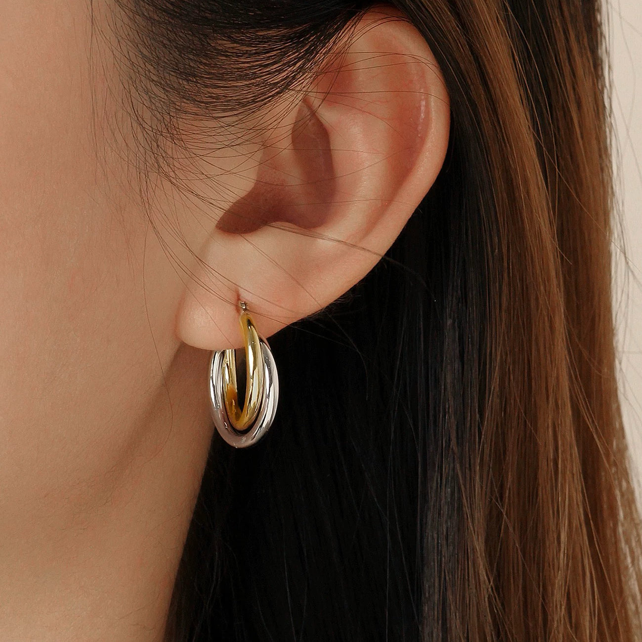 Two Tone Classic Hoops