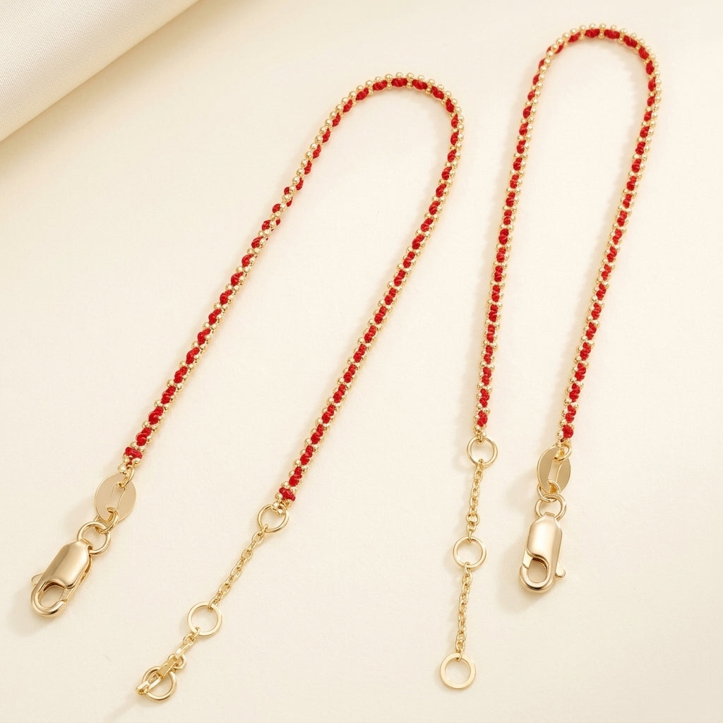 Thin Red Chain Bracelet