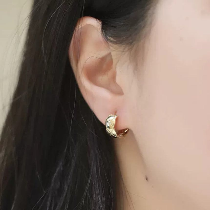 Quilted Hoop Earrings