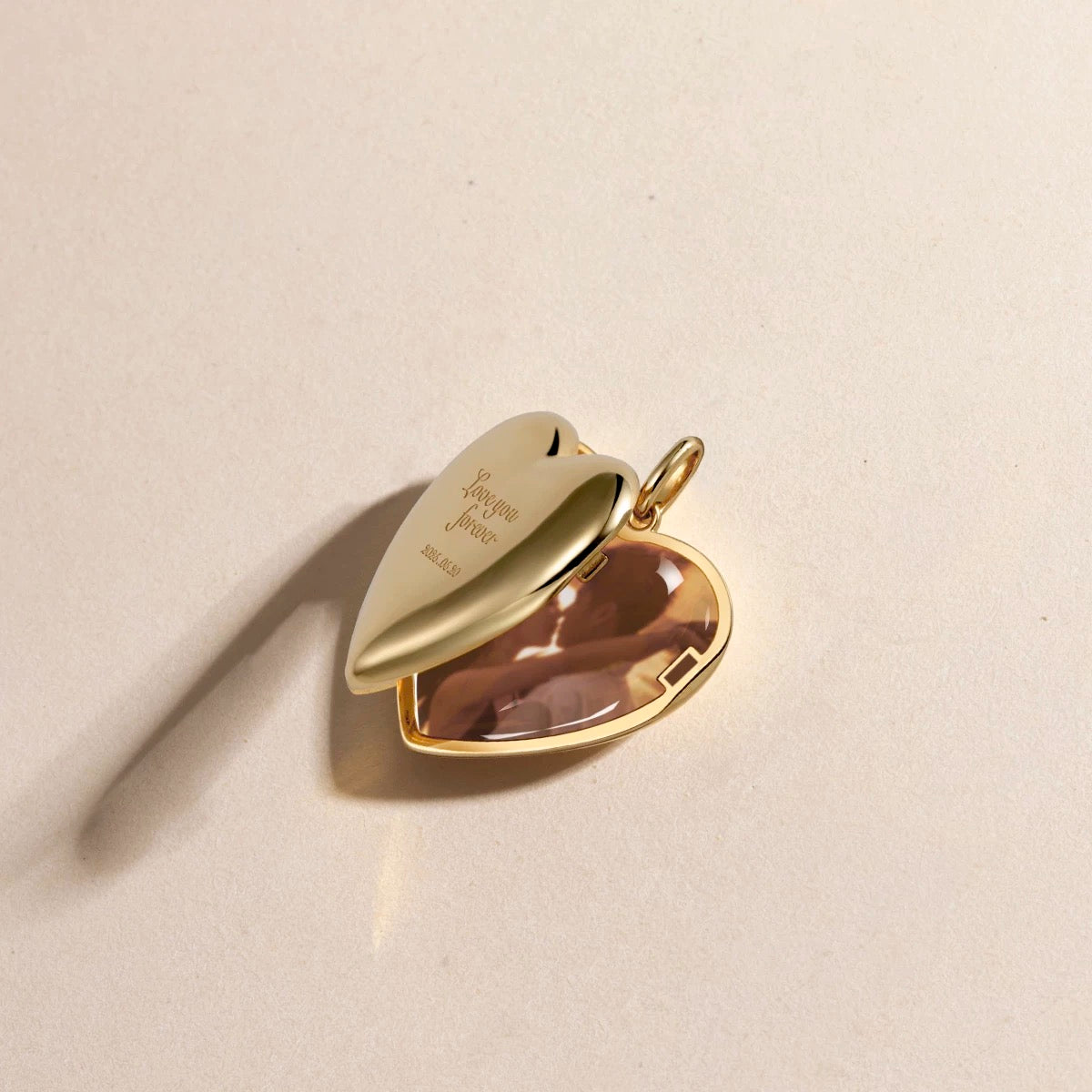 18K Solid Gold Heart Photo Locket